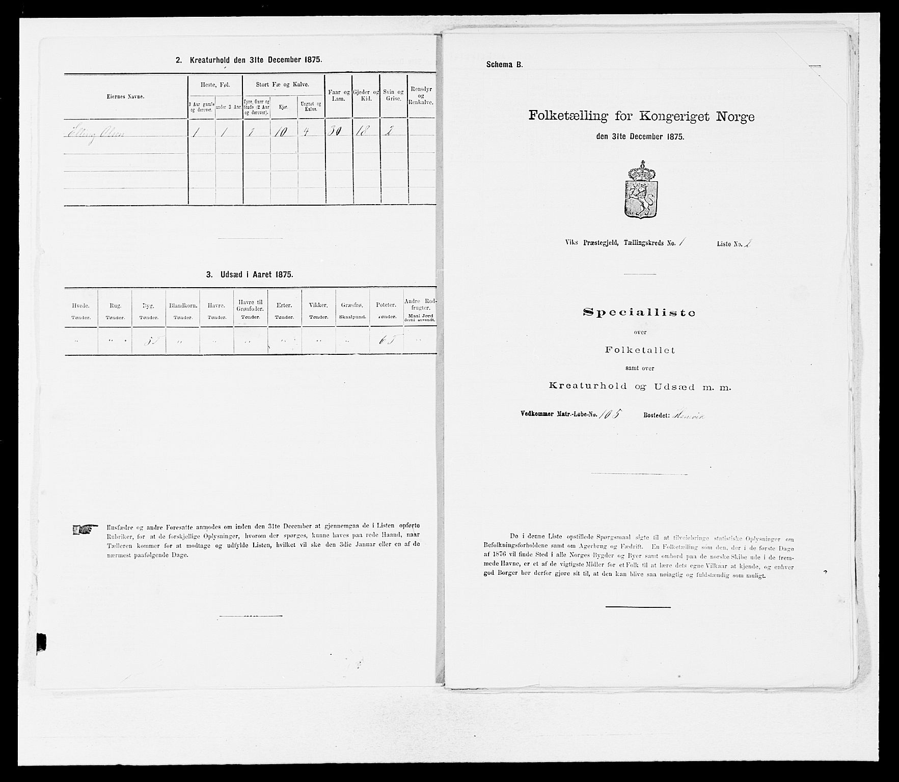 SAB, 1875 census for 1417P Vik, 1875, p. 24