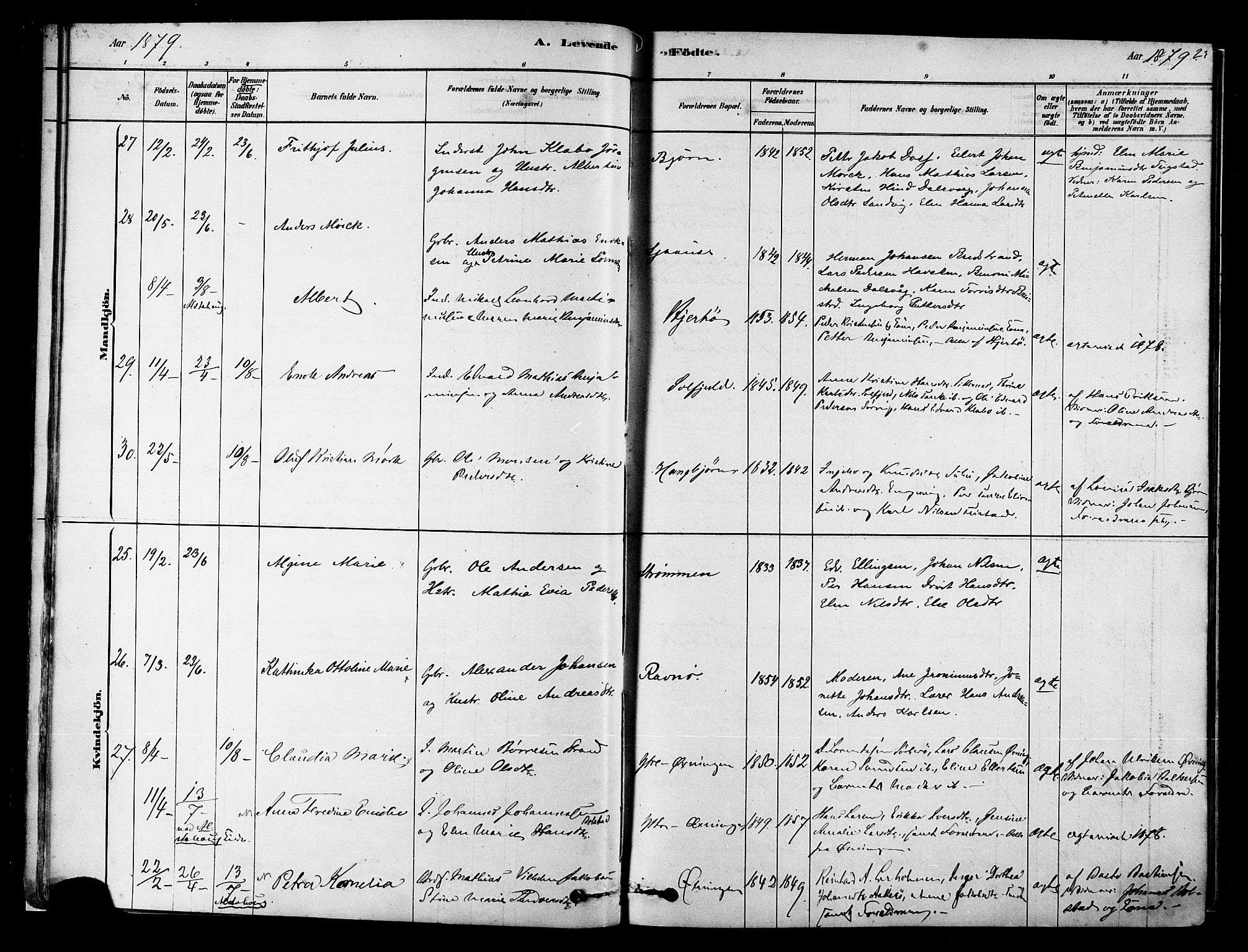 Ministerialprotokoller, klokkerbøker og fødselsregistre - Nordland, AV/SAT-A-1459/834/L0507: Parish register (official) no. 834A05, 1878-1892, p. 23