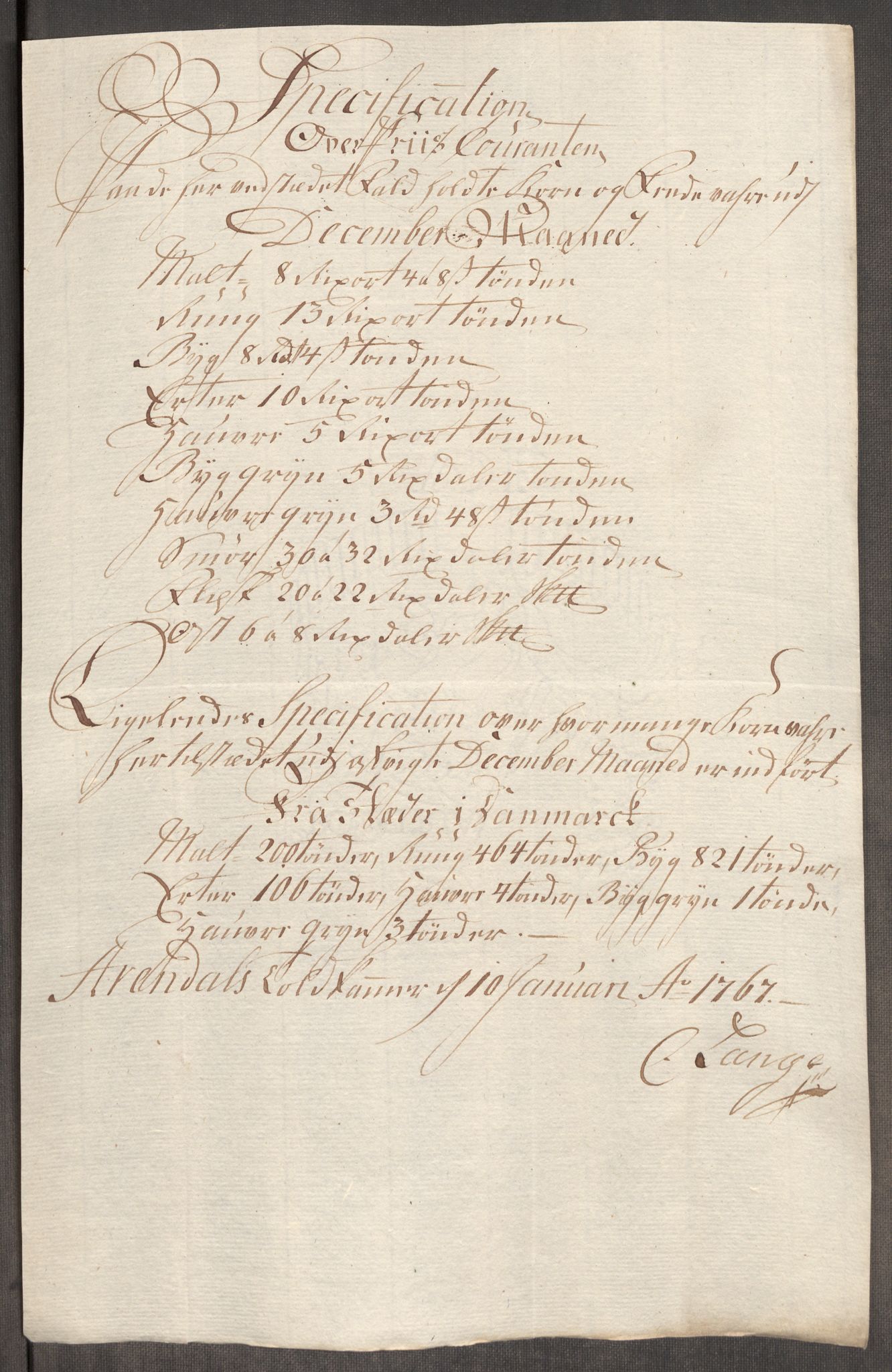 Rentekammeret inntil 1814, Realistisk ordnet avdeling, AV/RA-EA-4070/Oe/L0008: [Ø1]: Priskuranter, 1764-1768, p. 677