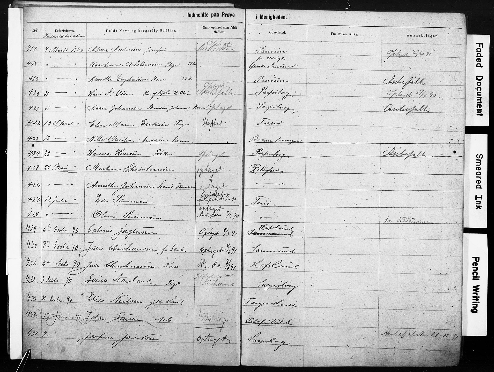 Sarpsborg metodistkirke, AV/SAO-PAO-0233/A/L0003: Dissenter register no. 3, 1856-1893