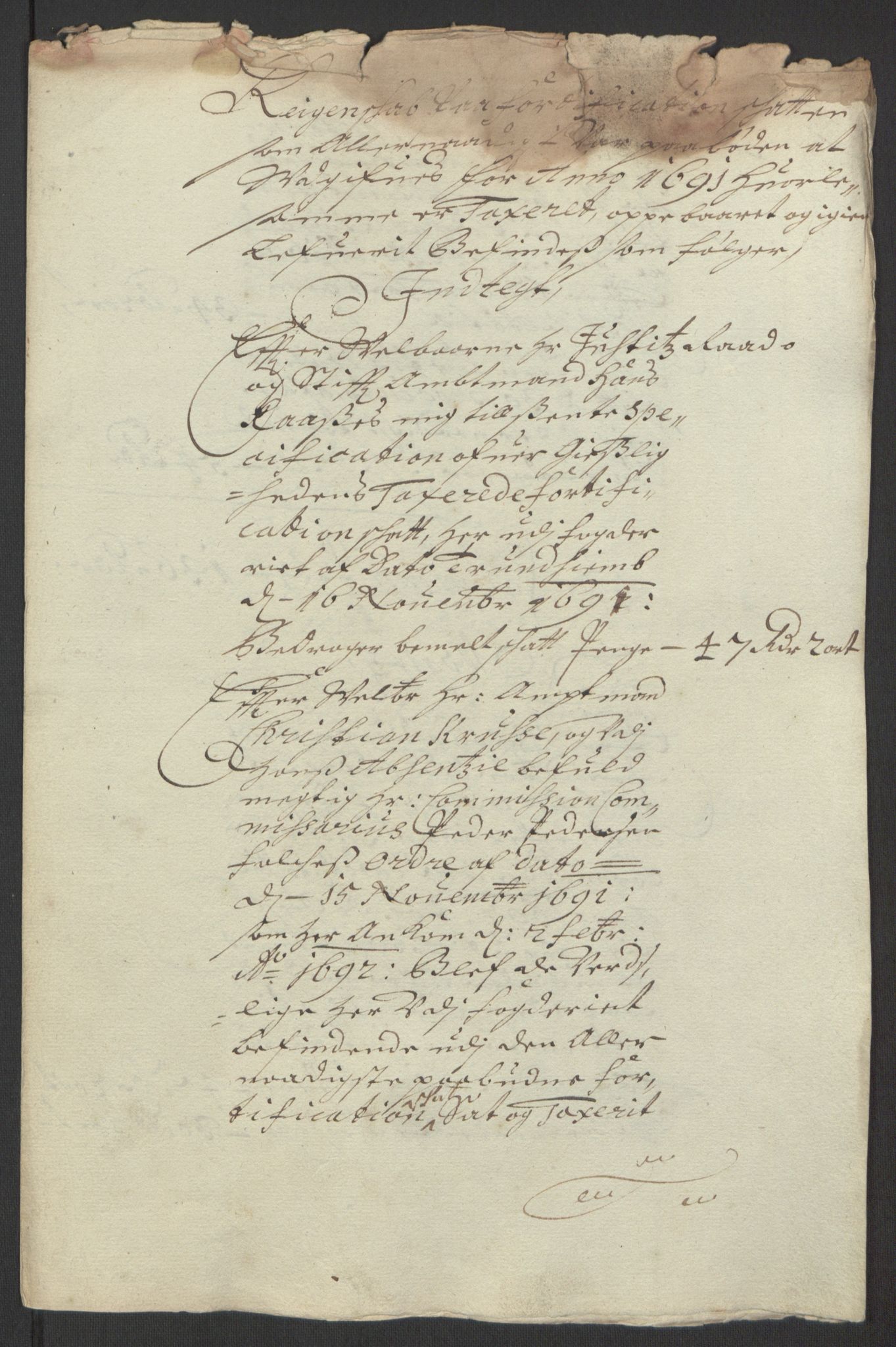 Rentekammeret inntil 1814, Reviderte regnskaper, Fogderegnskap, RA/EA-4092/R67/L4676: Fogderegnskap Vesterålen, Andenes og Lofoten, 1691-1693, p. 96
