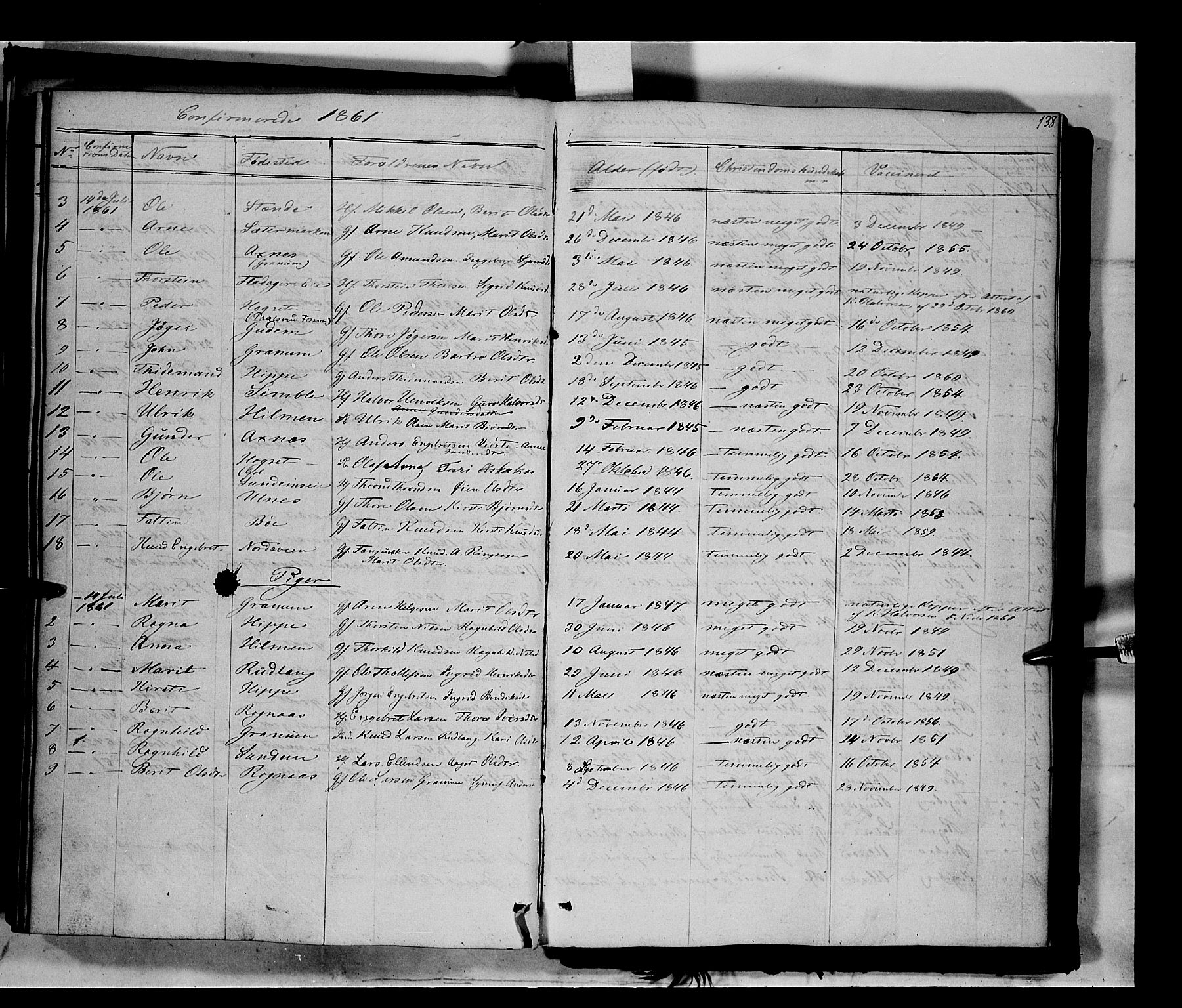 Nord-Aurdal prestekontor, SAH/PREST-132/H/Ha/Haa/L0006: Parish register (official) no. 6, 1842-1863, p. 138