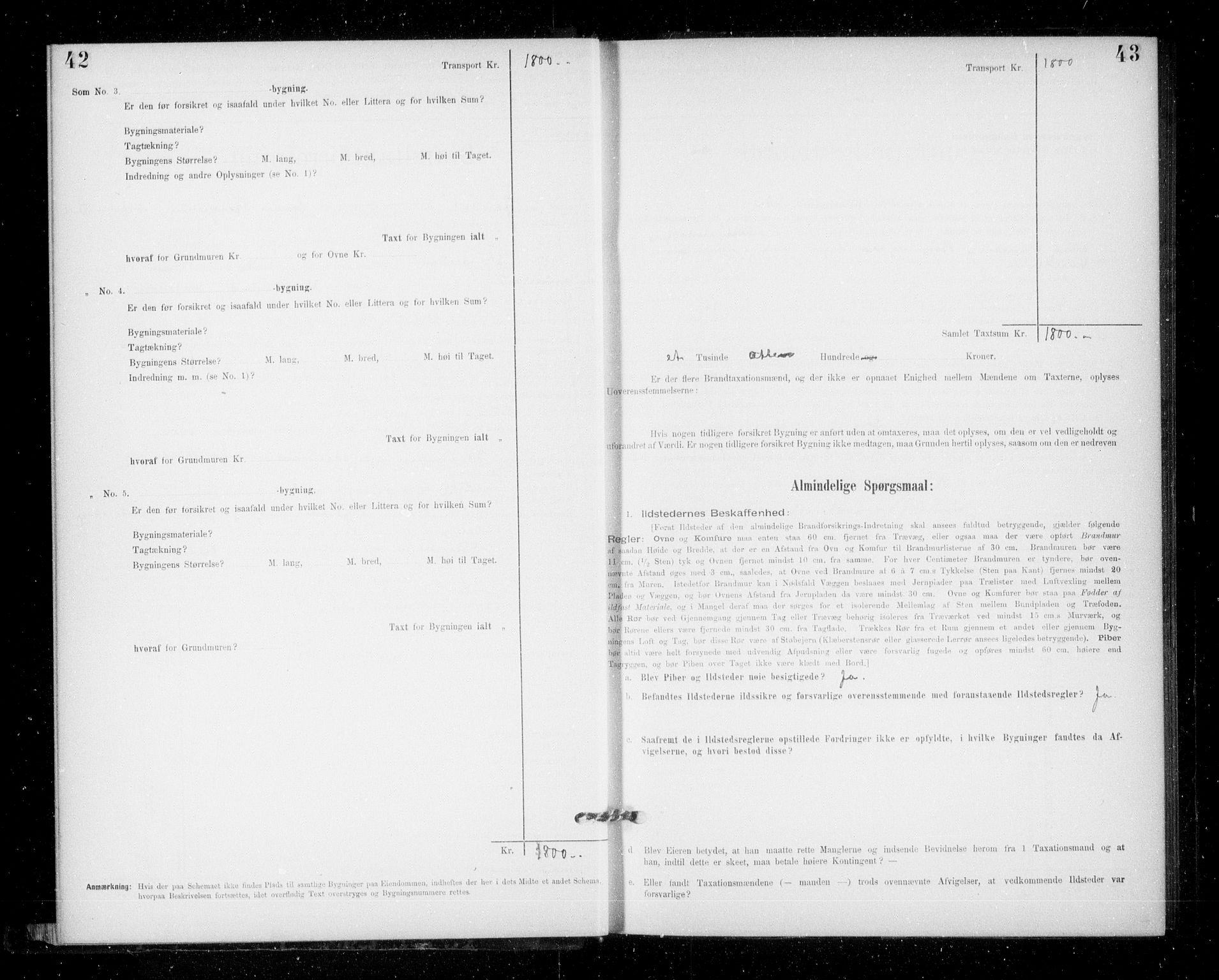 Lensmannen i Jondal, AV/SAB-A-33101/0012/L0005: Branntakstprotokoll, skjematakst, 1894-1951, p. 42-43