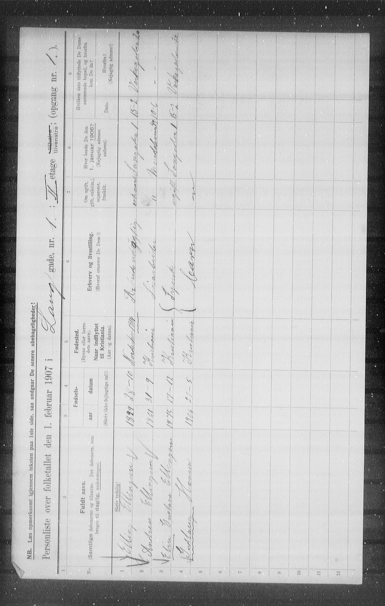 OBA, Municipal Census 1907 for Kristiania, 1907, p. 28805