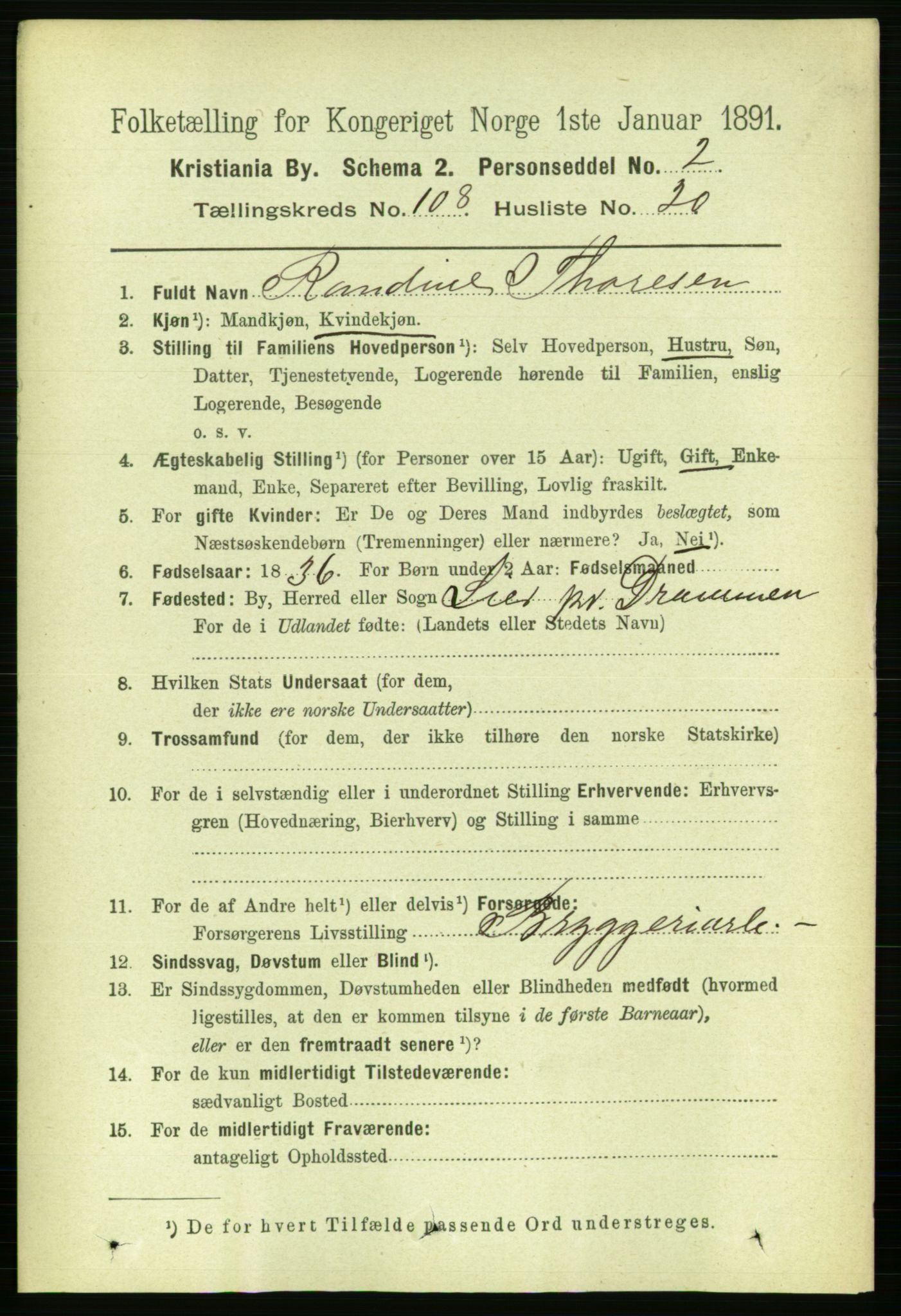 RA, 1891 census for 0301 Kristiania, 1891, p. 56056