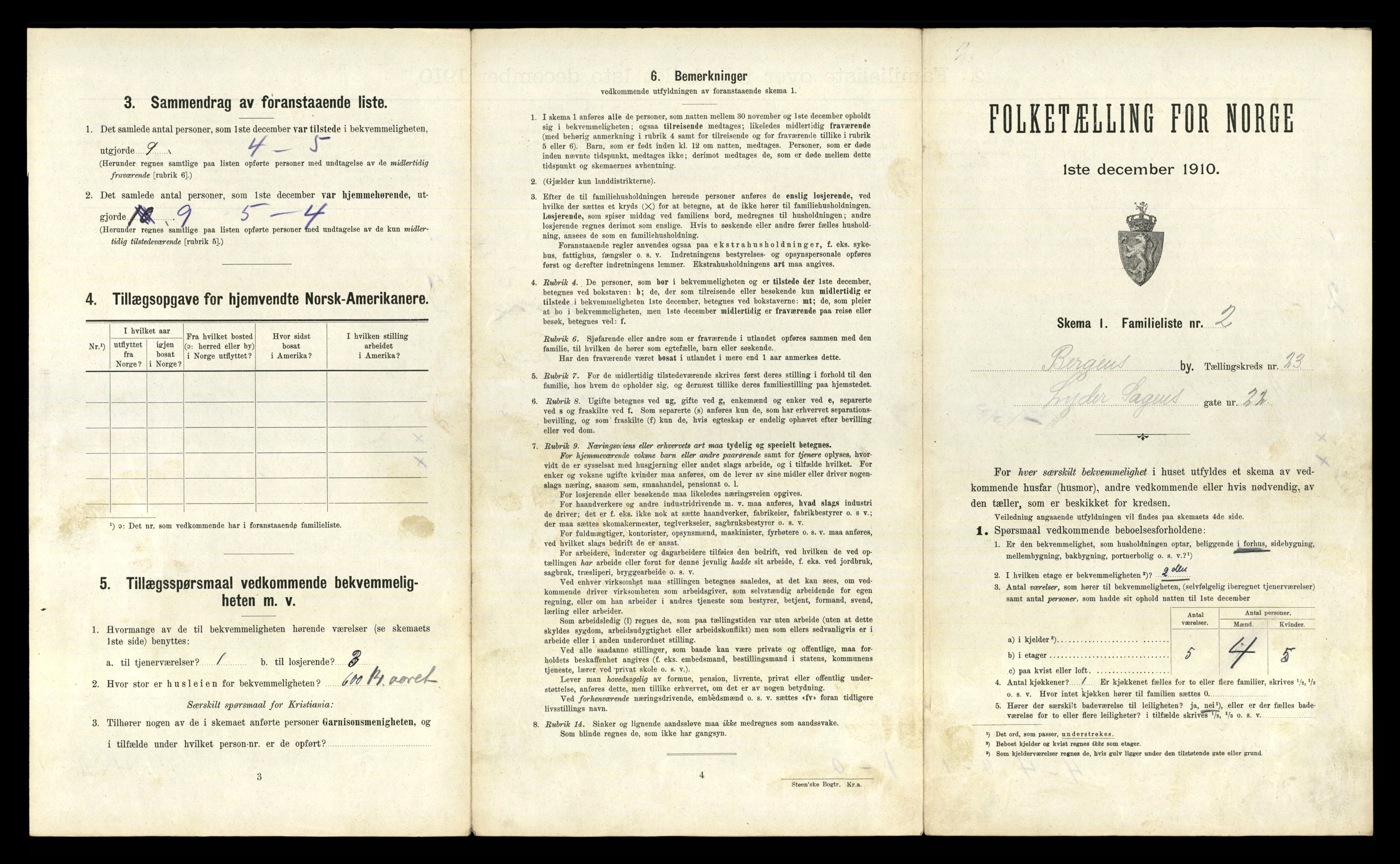 RA, 1910 census for Bergen, 1910, p. 7697