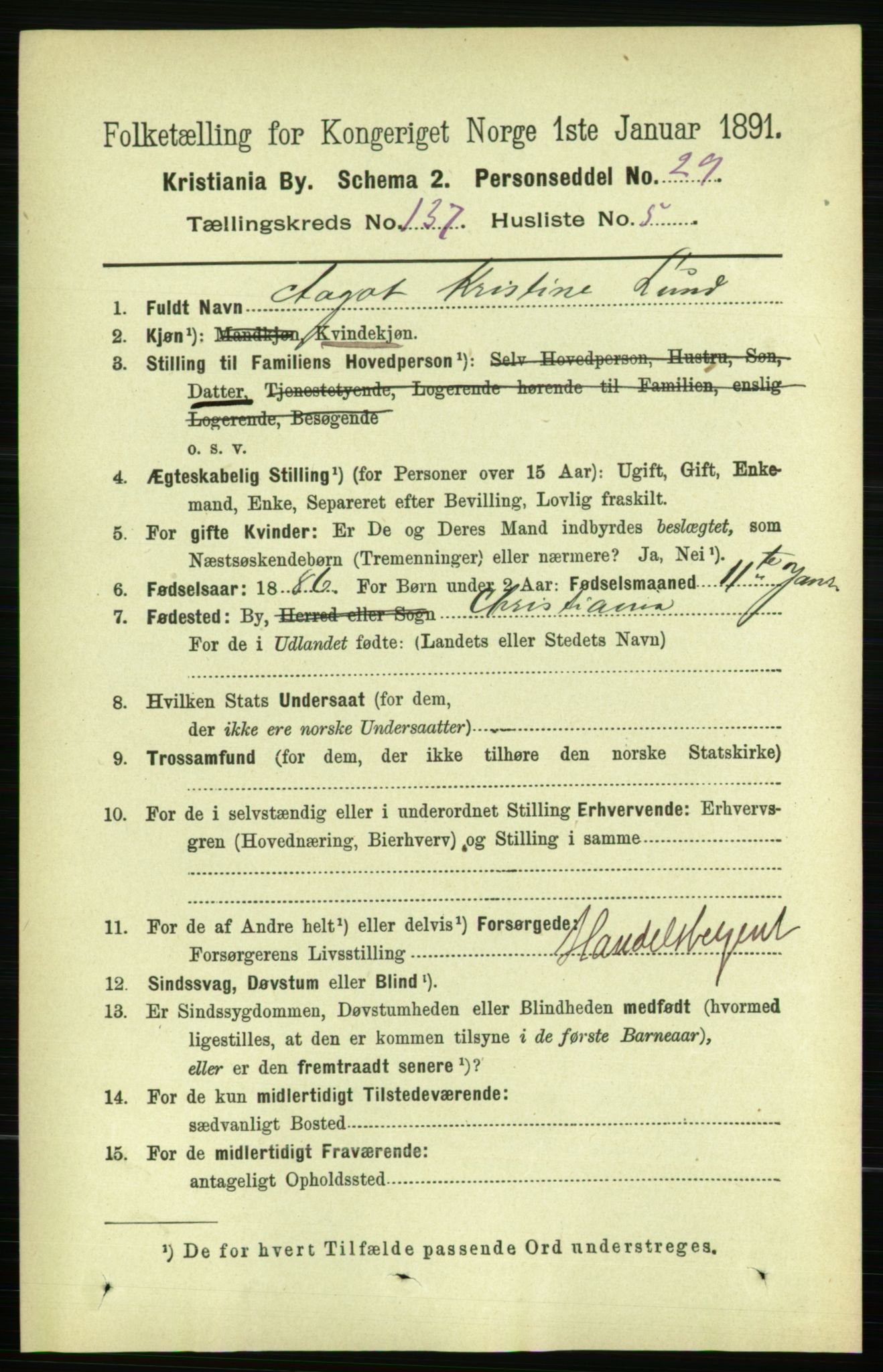 RA, 1891 census for 0301 Kristiania, 1891, p. 76427