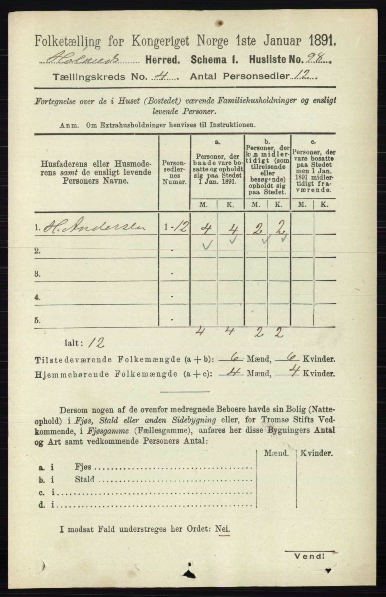 RA, 1891 census for 0221 Høland, 1891, p. 2554