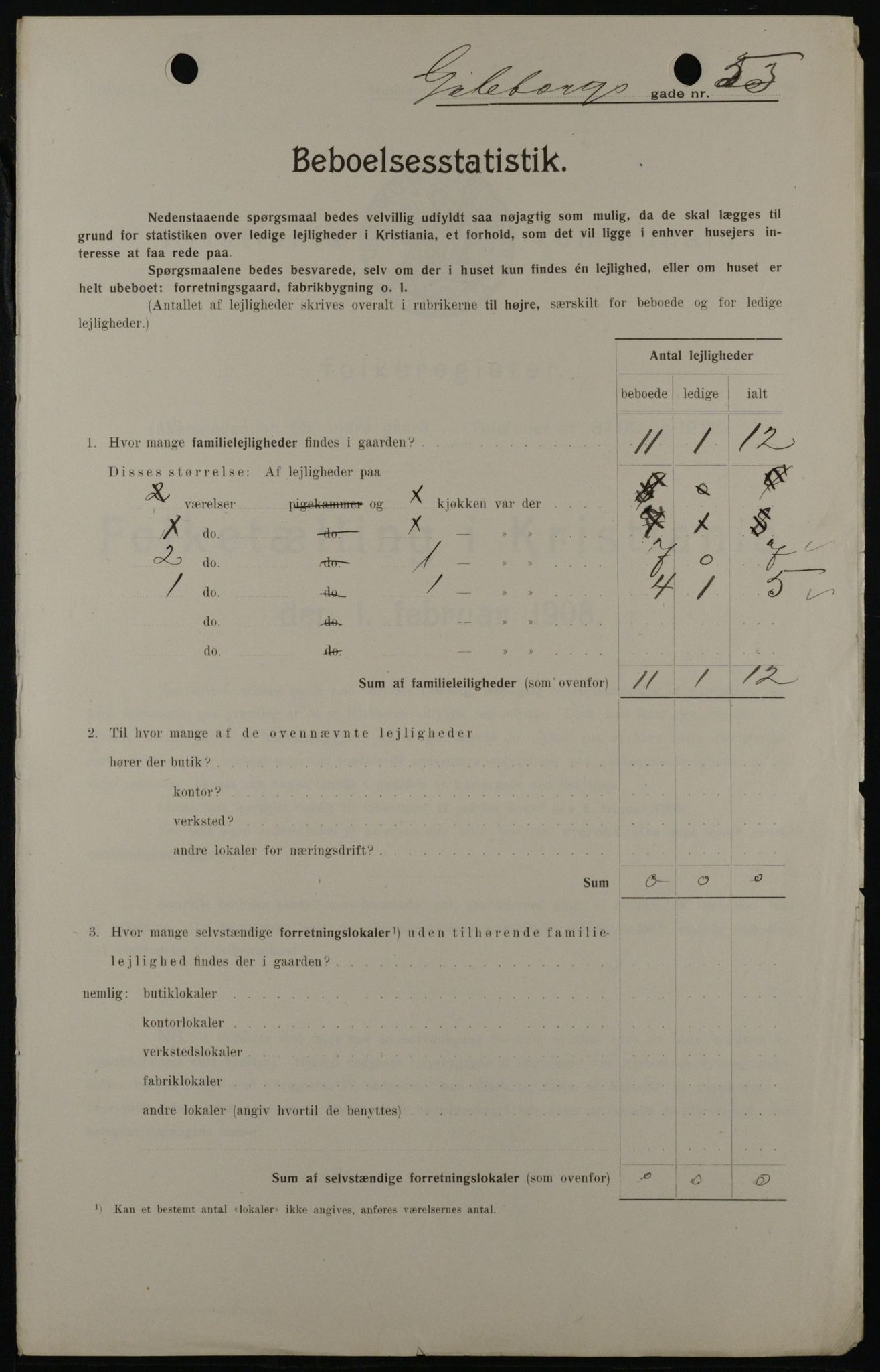 OBA, Municipal Census 1908 for Kristiania, 1908, p. 30097