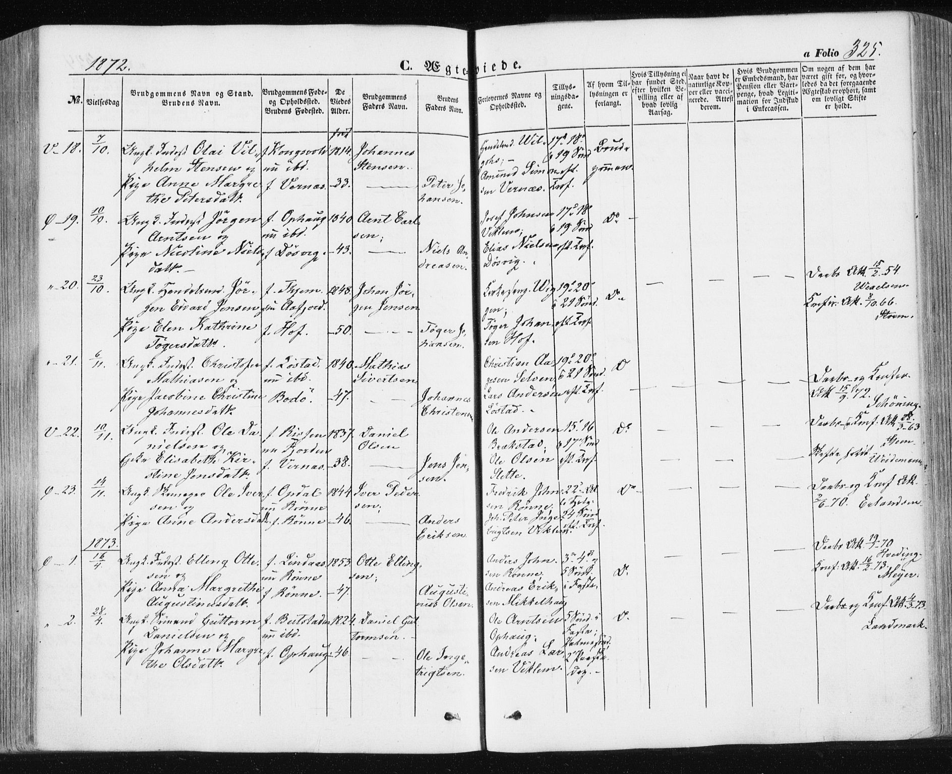 Ministerialprotokoller, klokkerbøker og fødselsregistre - Sør-Trøndelag, SAT/A-1456/659/L0737: Parish register (official) no. 659A07, 1857-1875, p. 325