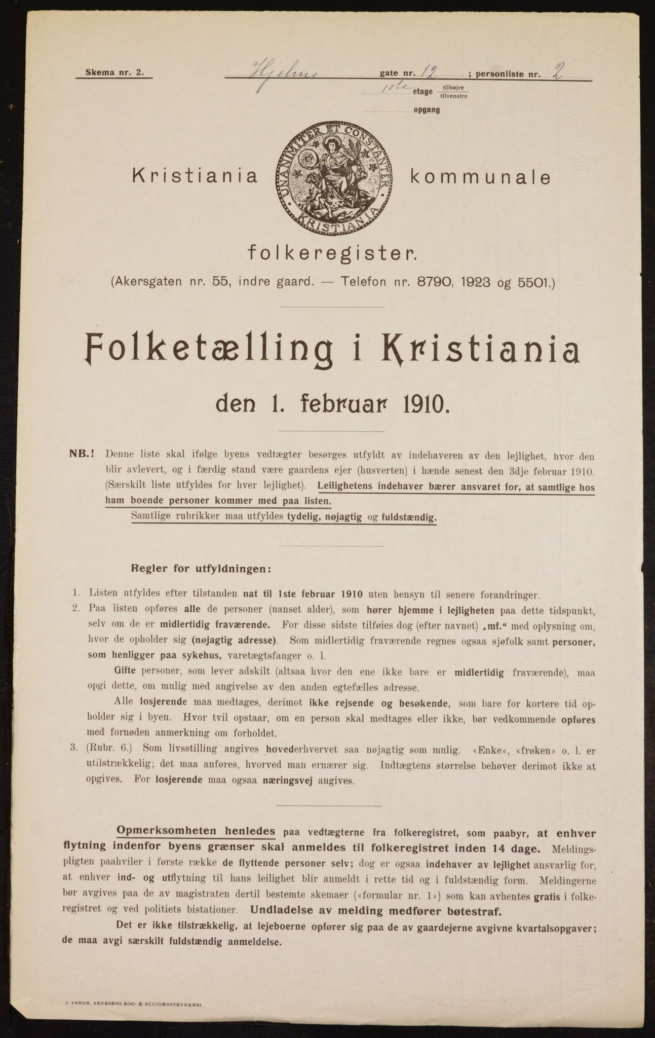 OBA, Municipal Census 1910 for Kristiania, 1910, p. 39496