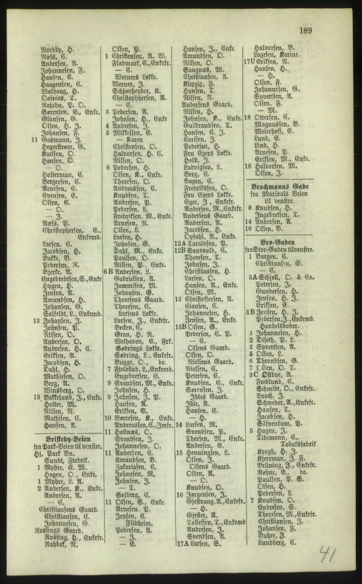 Kristiania/Oslo adressebok, PUBL/-, 1879, p. 189