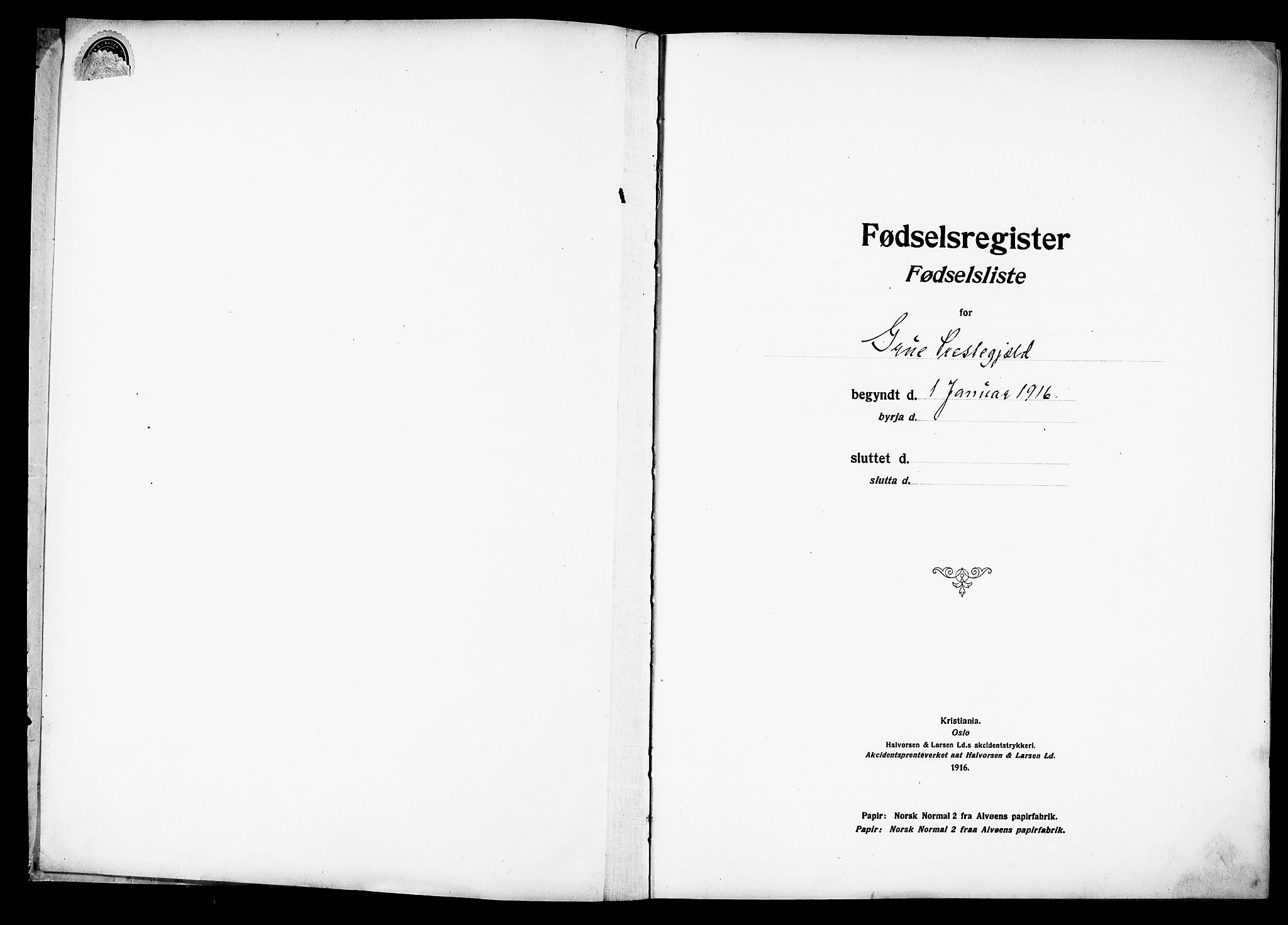 Grue prestekontor, SAH/PREST-036/I/Id: Birth register no. 1, 1916-1926