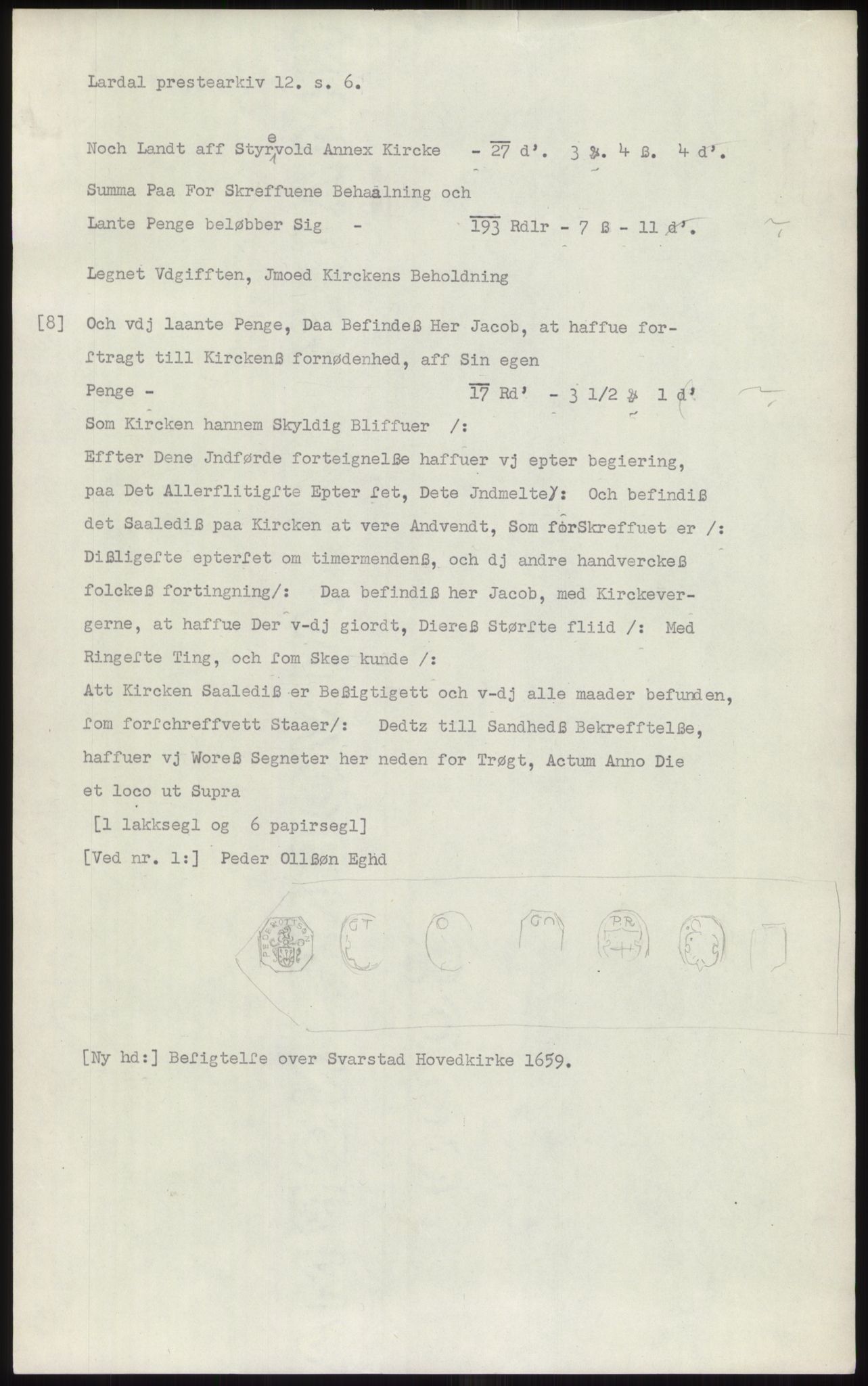 Samlinger til kildeutgivelse, Diplomavskriftsamlingen, AV/RA-EA-4053/H/Ha, p. 294