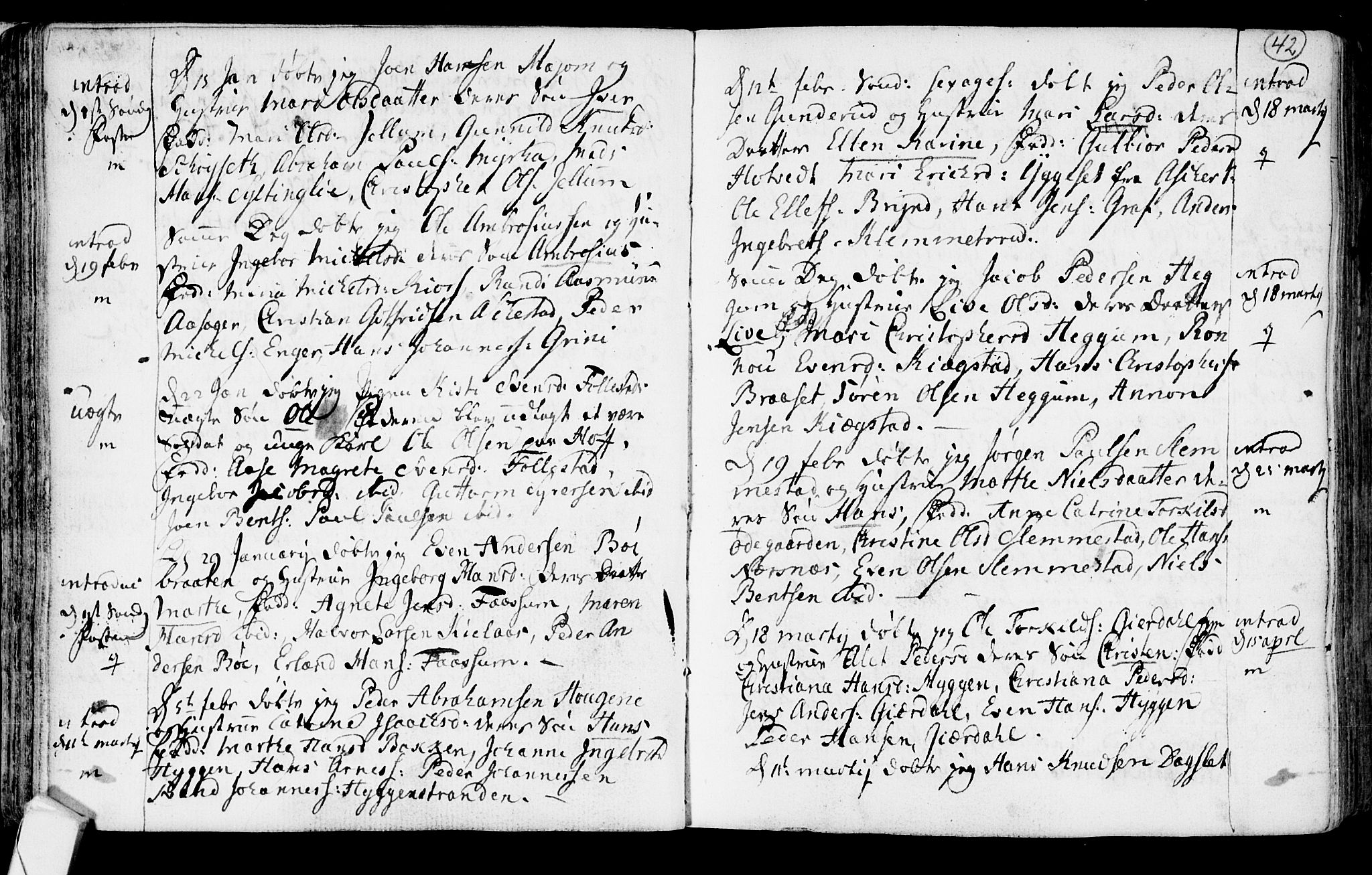 Røyken kirkebøker, SAKO/A-241/F/Fa/L0003: Parish register (official) no. 3, 1782-1813, p. 42
