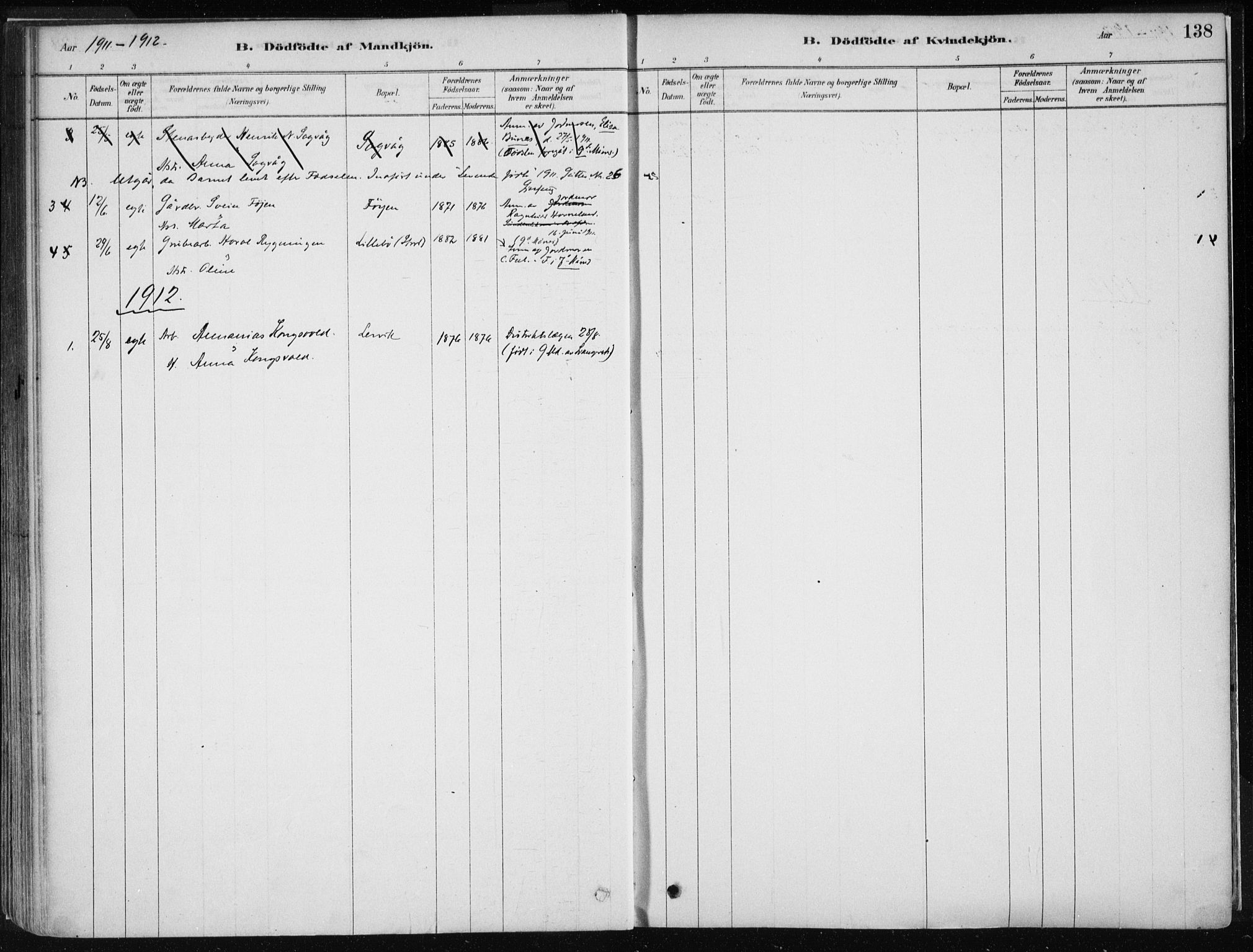 Stord sokneprestembete, AV/SAB-A-78201/H/Haa: Parish register (official) no. B 2, 1878-1913, p. 138