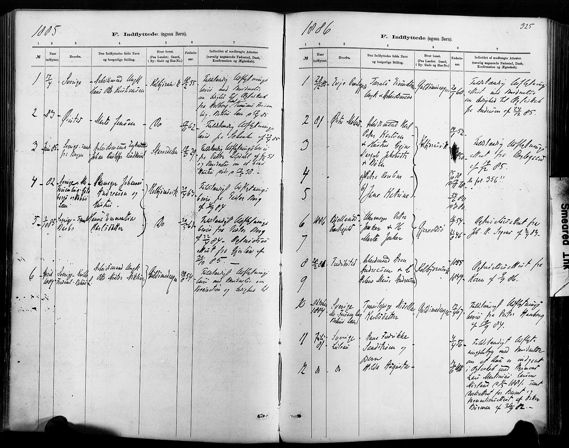 Hisøy sokneprestkontor, AV/SAK-1111-0020/F/Fa/L0003: Parish register (official) no. A 3, 1881-1894, p. 325