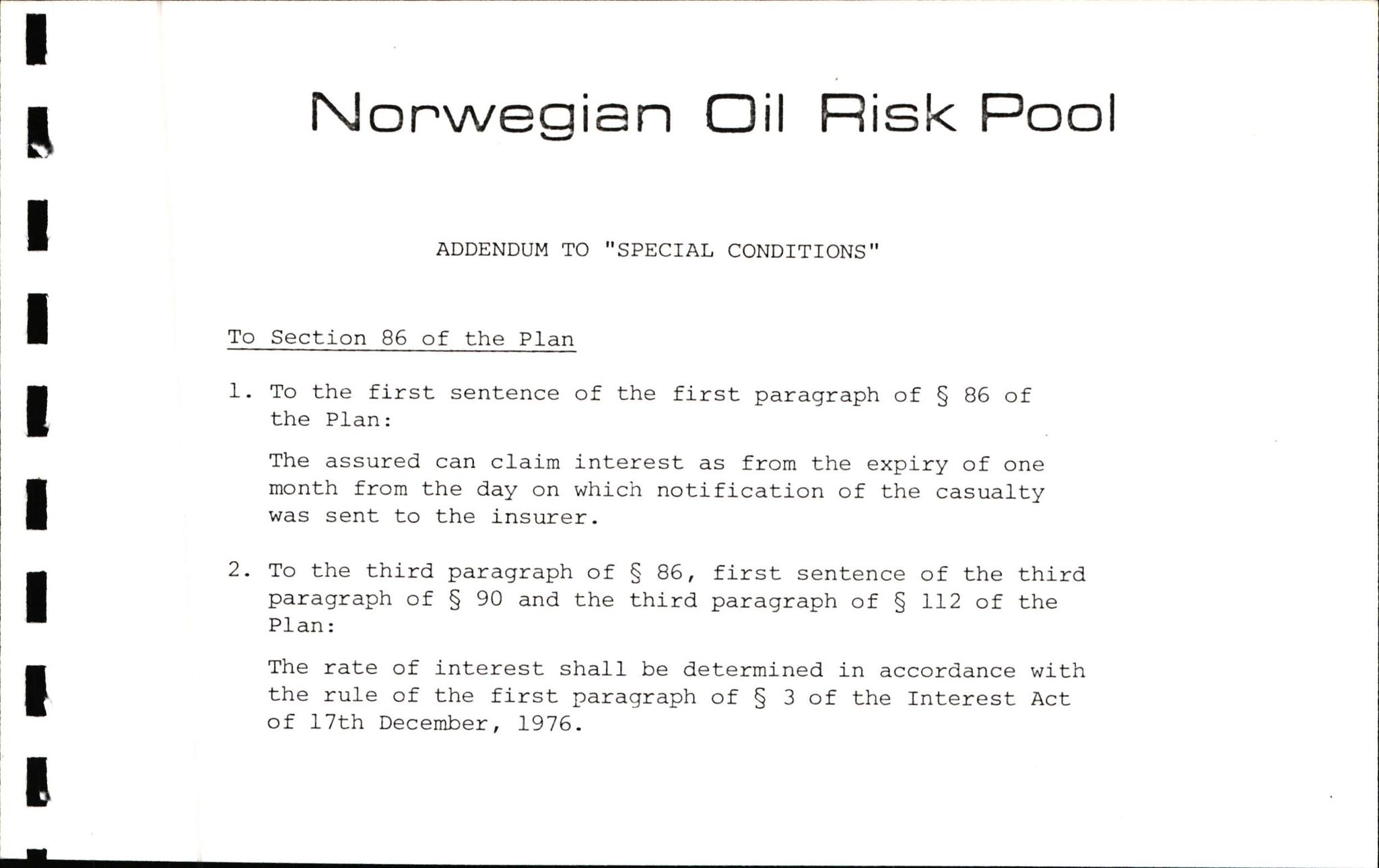 Pa 1503 - Stavanger Drilling AS, AV/SAST-A-101906/2/E/Ec/Eca/L0009: Forsikring, 1975-1980