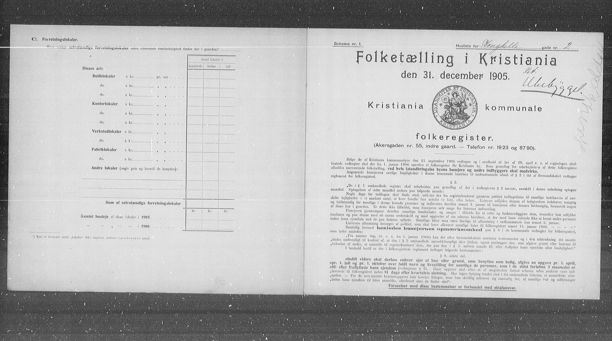 OBA, Municipal Census 1905 for Kristiania, 1905, p. 27761