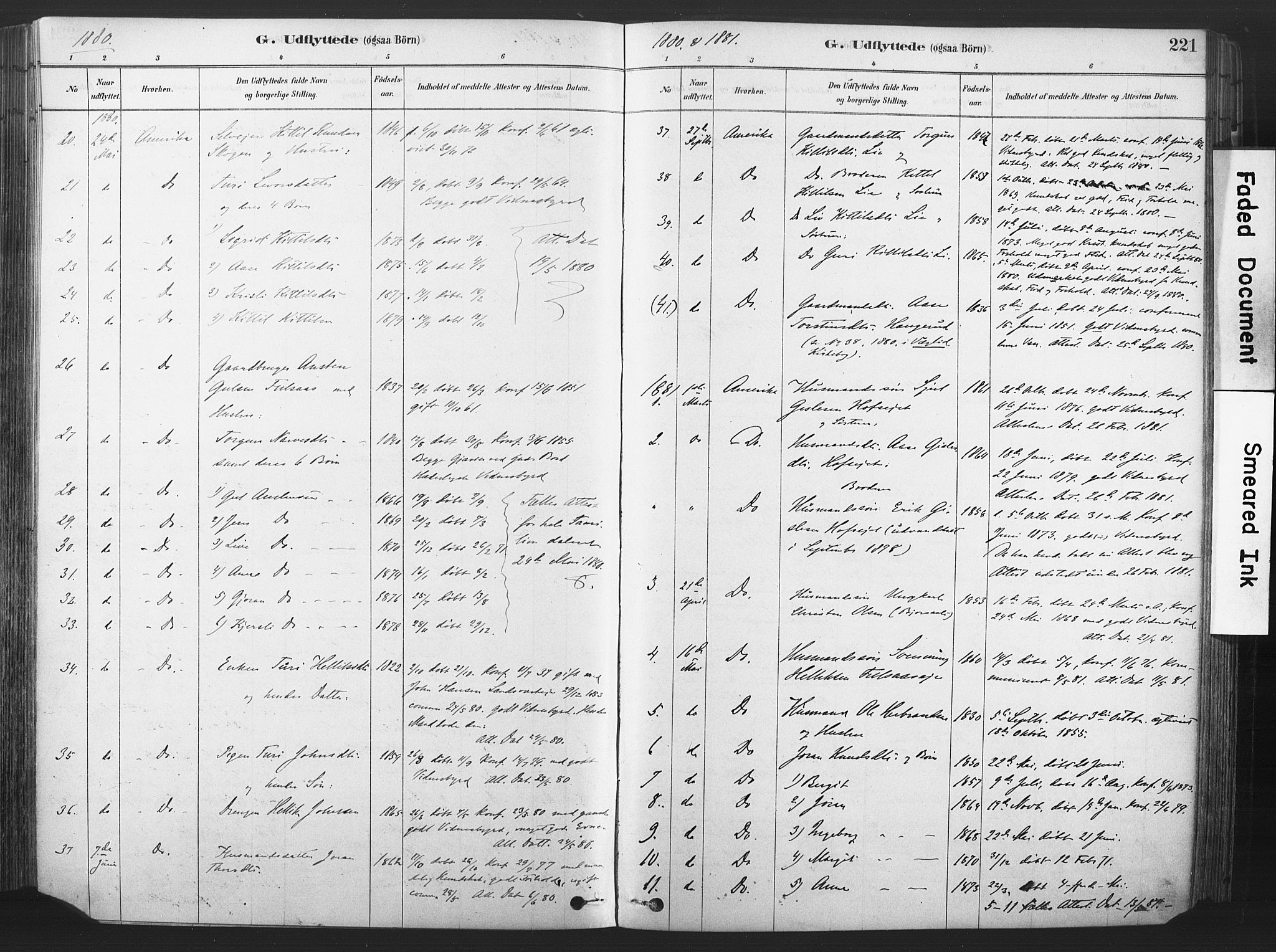 Rollag kirkebøker, SAKO/A-240/F/Fa/L0011: Parish register (official) no. I 11, 1878-1902, p. 221