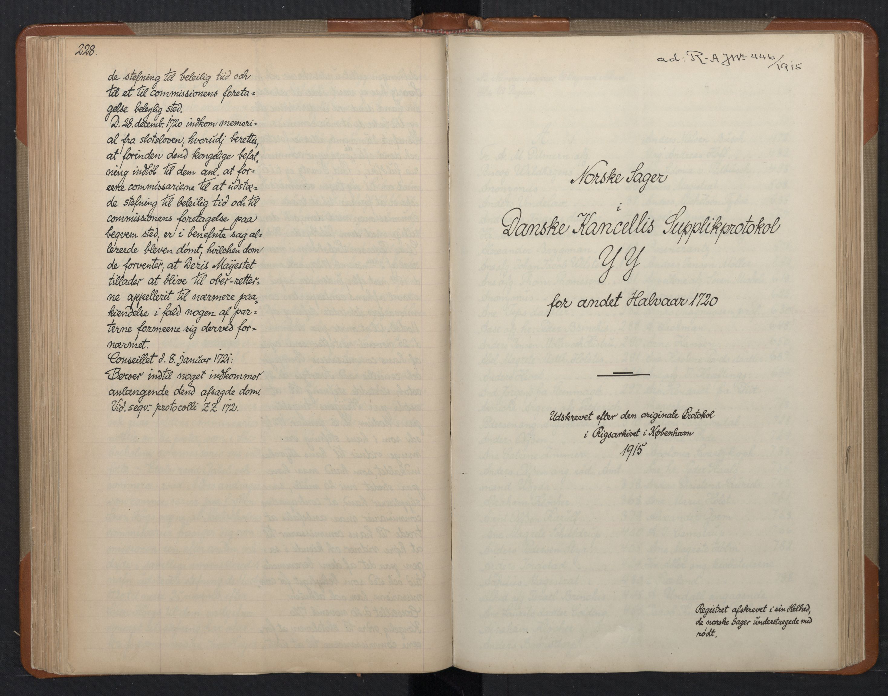 Avskriftsamlingen, AV/RA-EA-4022/F/Fa/L0083: Supplikker, 1720, p. 119
