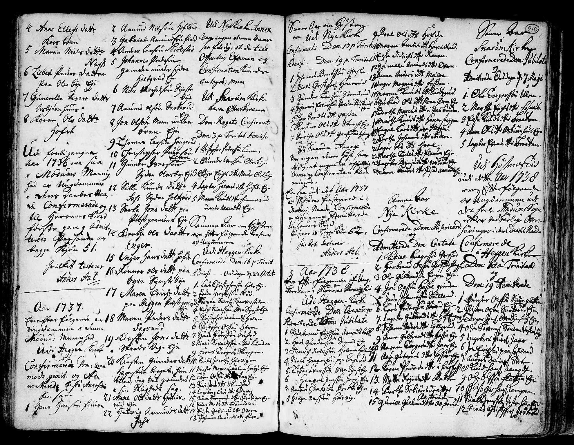 Modum kirkebøker, AV/SAKO-A-234/F/Fa/L0001: Parish register (official) no. 1, 1712-1740, p. 210