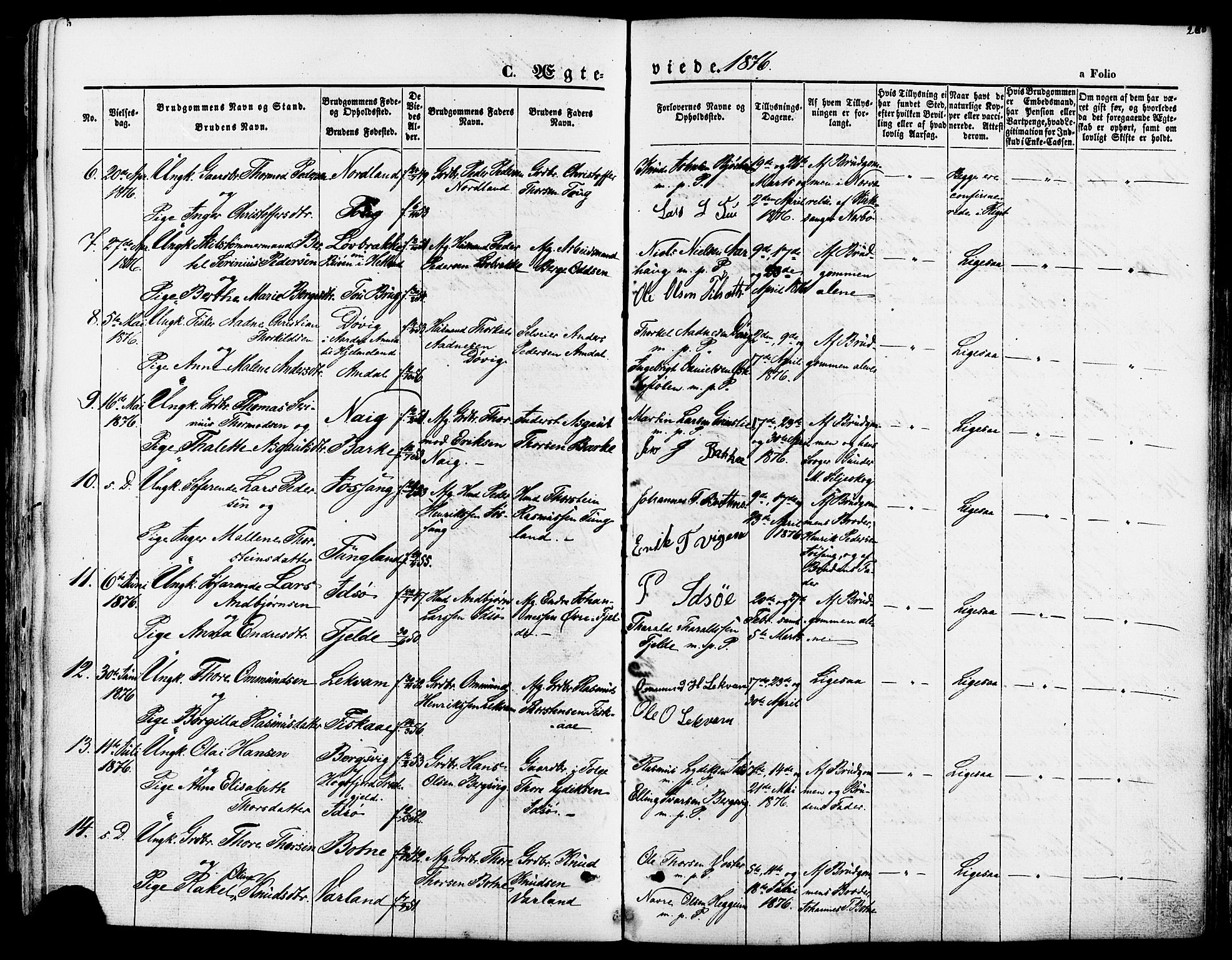 Strand sokneprestkontor, SAST/A-101828/H/Ha/Haa/L0007: Parish register (official) no. A 7, 1855-1881, p. 260
