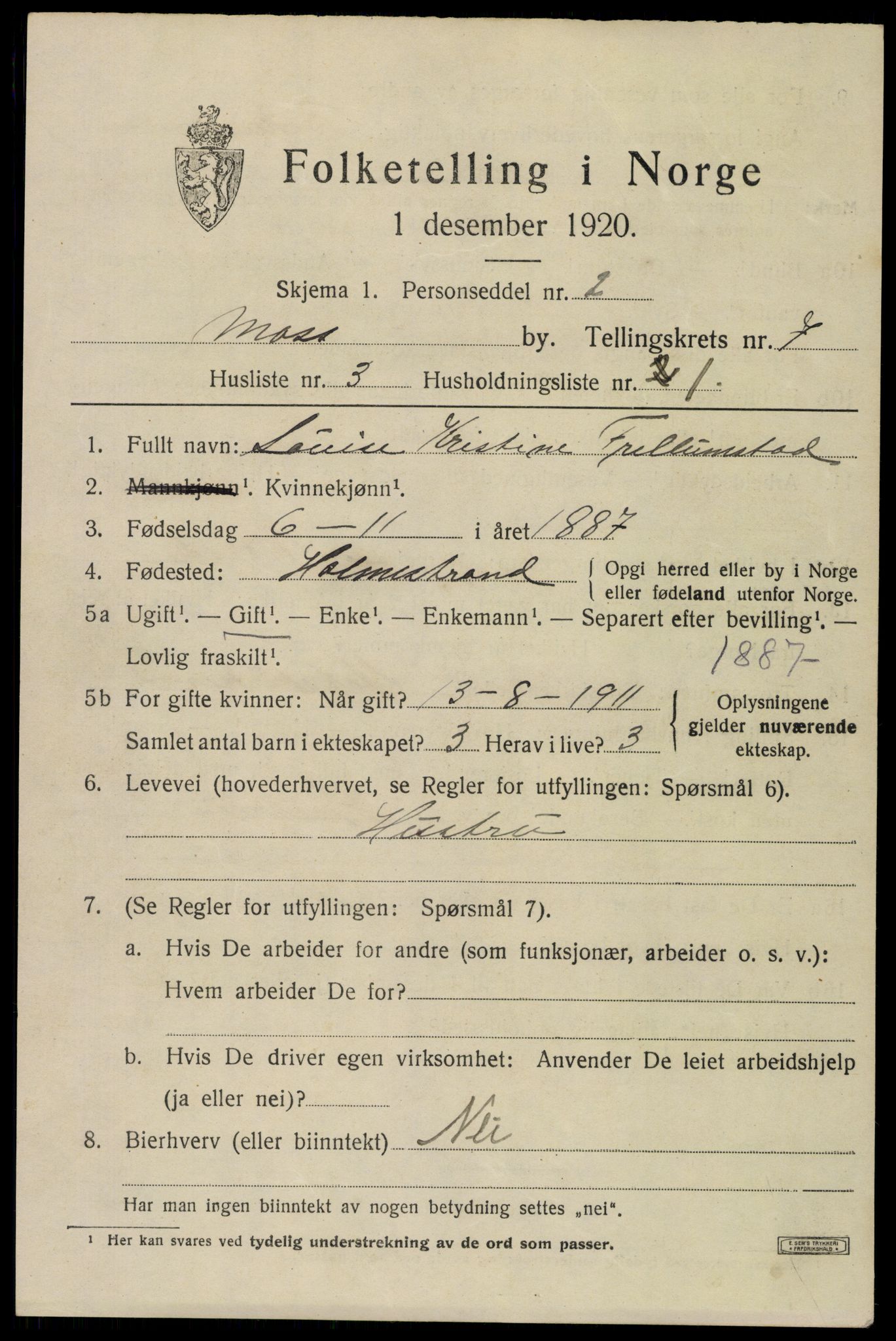 SAO, 1920 census for Moss, 1920, p. 19535