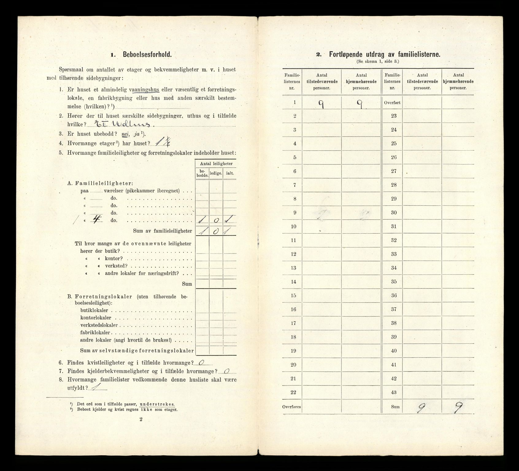 RA, 1910 census for Lillehammer, 1910, p. 1592