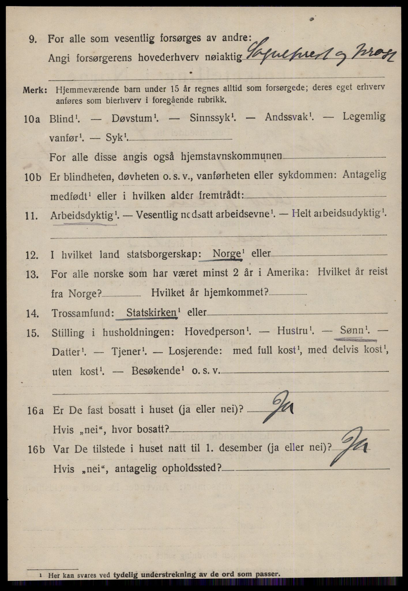 SAT, 1920 census for Ulstein, 1920, p. 2621