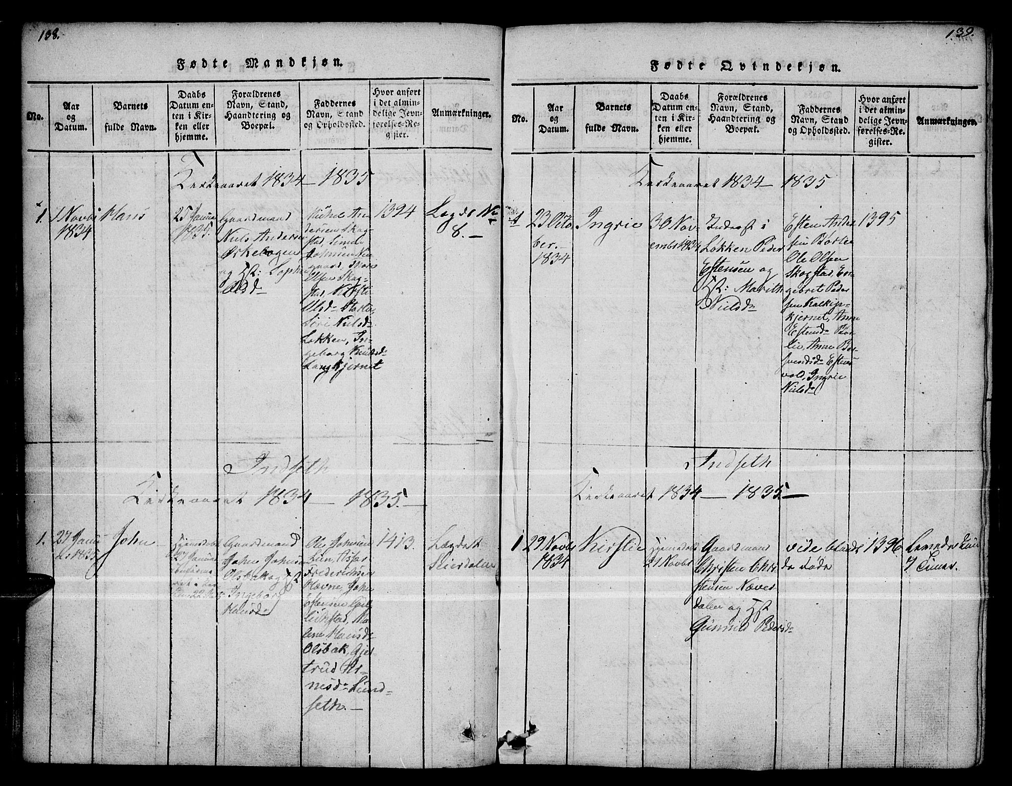 Kvikne prestekontor, AV/SAH-PREST-064/H/Ha/Haa/L0004: Parish register (official) no. 4, 1815-1840, p. 138-139