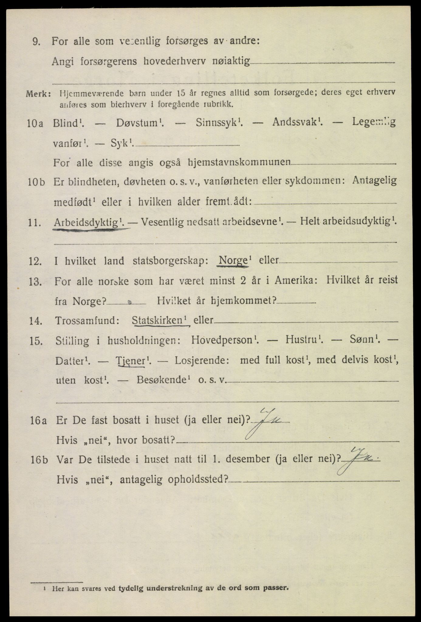 SAH, 1920 census for Vestre Toten, 1920, p. 8921