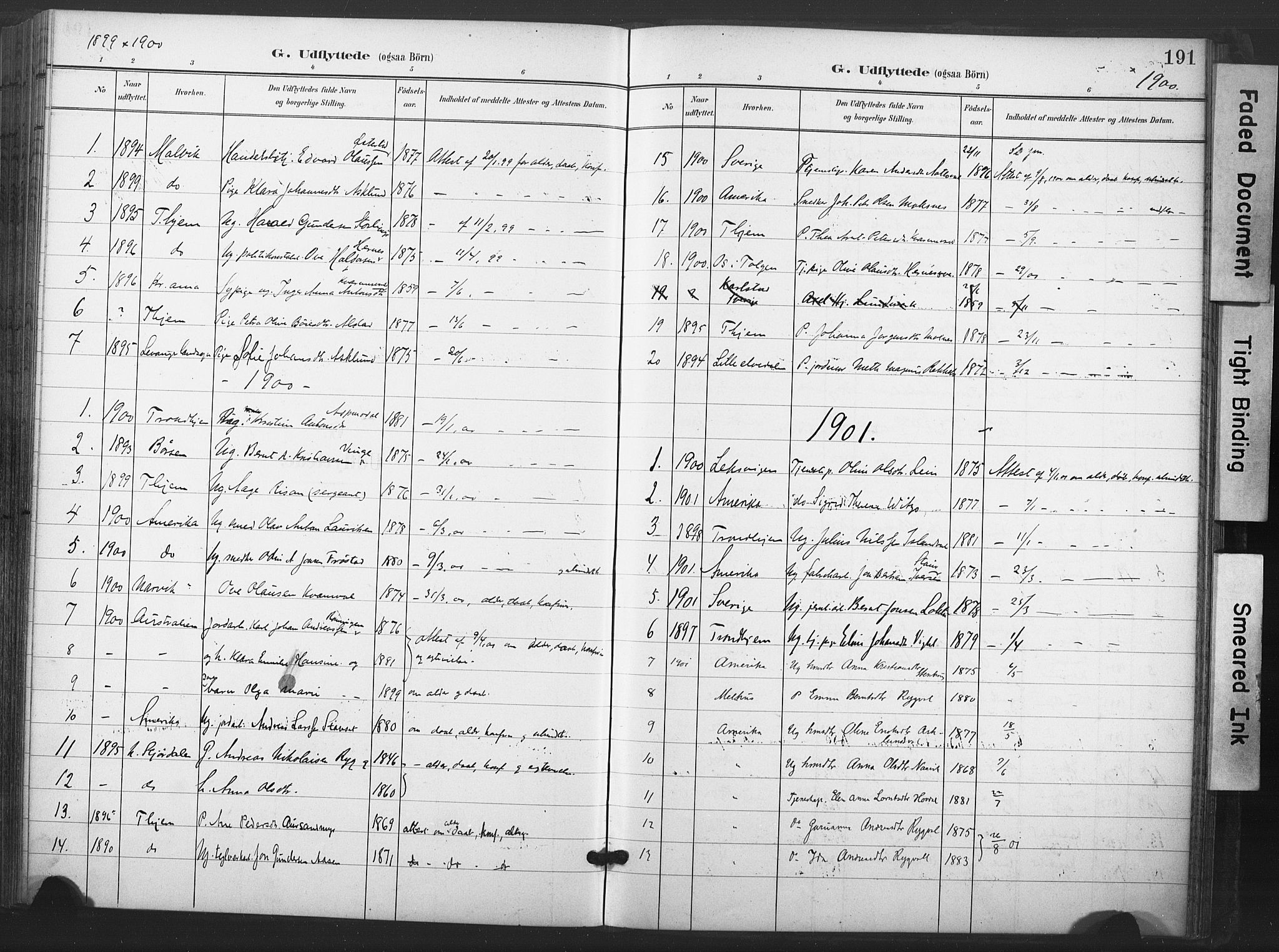 Ministerialprotokoller, klokkerbøker og fødselsregistre - Nord-Trøndelag, SAT/A-1458/713/L0122: Parish register (official) no. 713A11, 1899-1910, p. 191