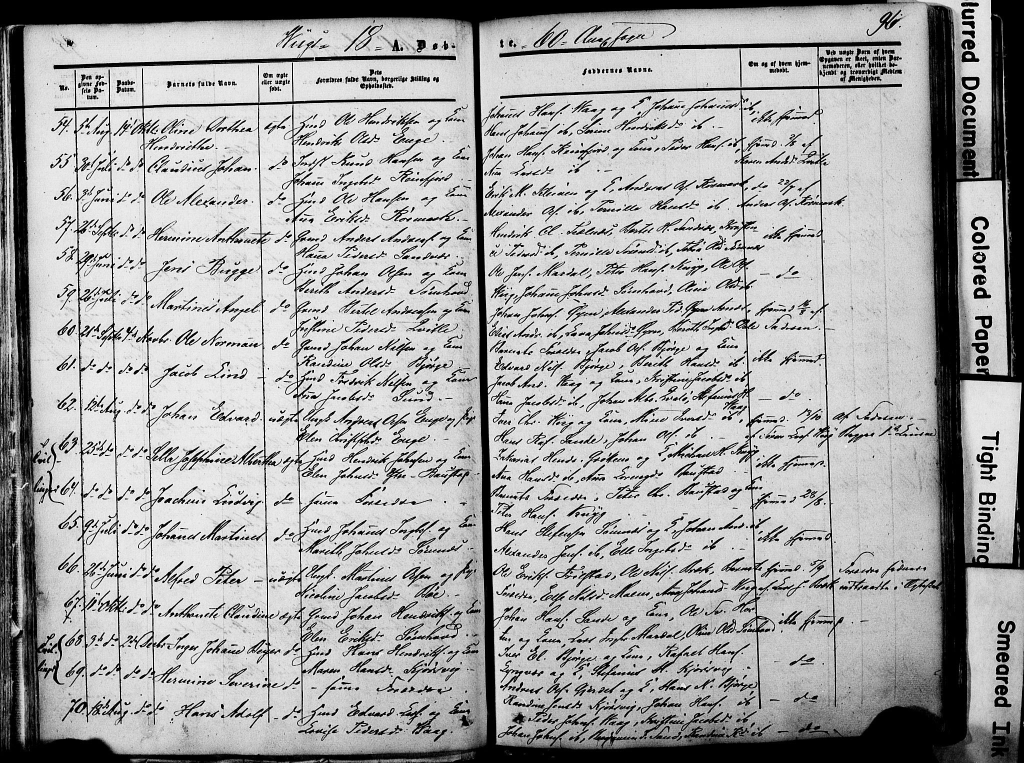 Ministerialprotokoller, klokkerbøker og fødselsregistre - Nordland, AV/SAT-A-1459/812/L0176: Parish register (official) no. 812A05, 1834-1874, p. 96