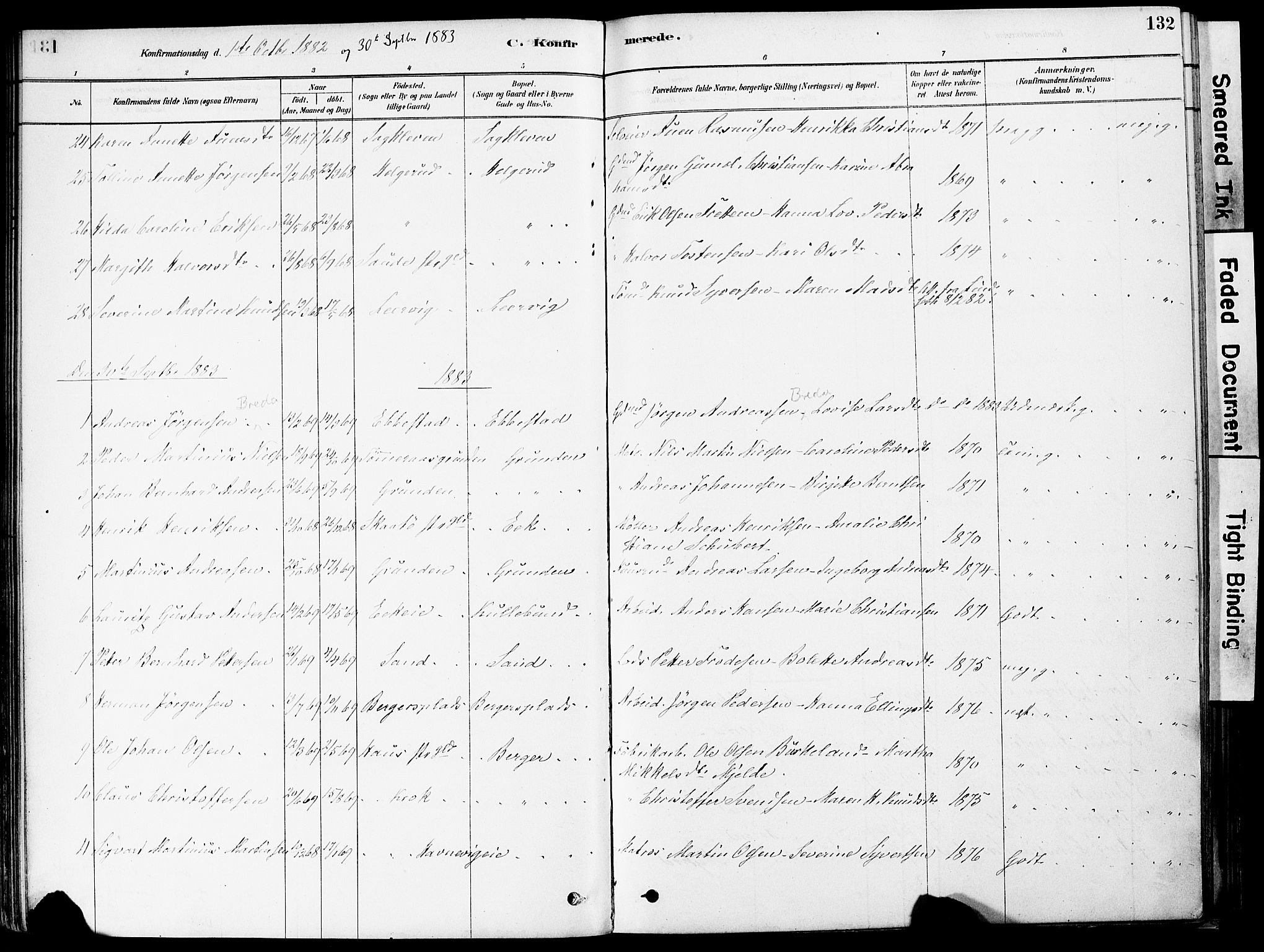 Strømm kirkebøker, AV/SAKO-A-322/F/Fa/L0004: Parish register (official) no. I 4, 1878-1899, p. 132