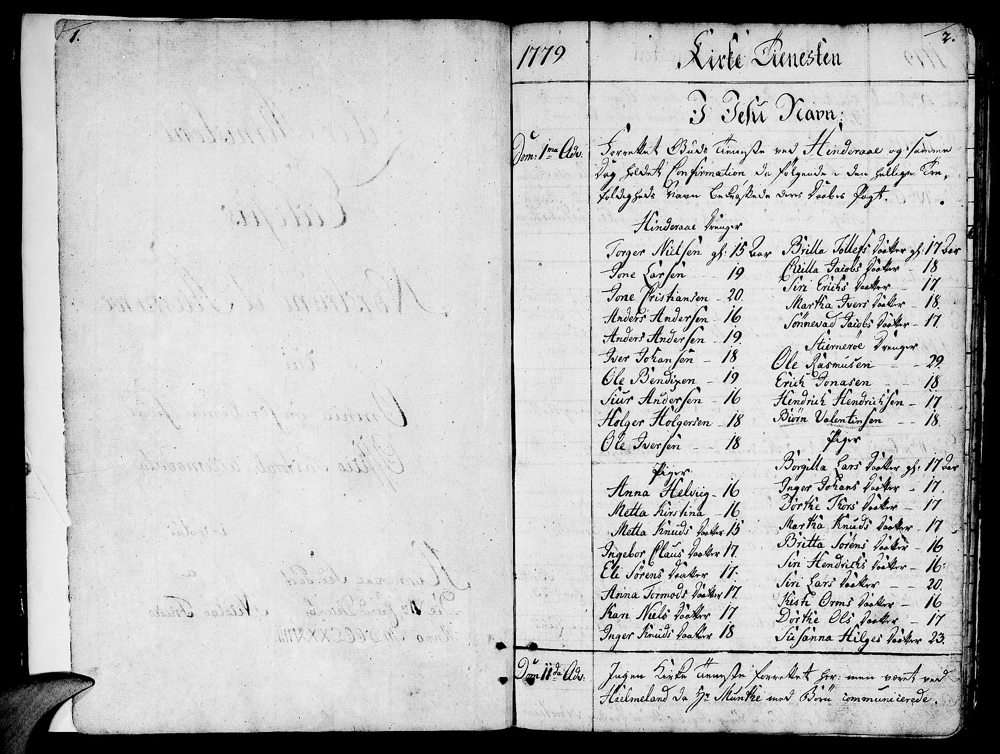 Nedstrand sokneprestkontor, SAST/A-101841/01/IV: Parish register (official) no. A 4, 1779-1795, p. 1-2