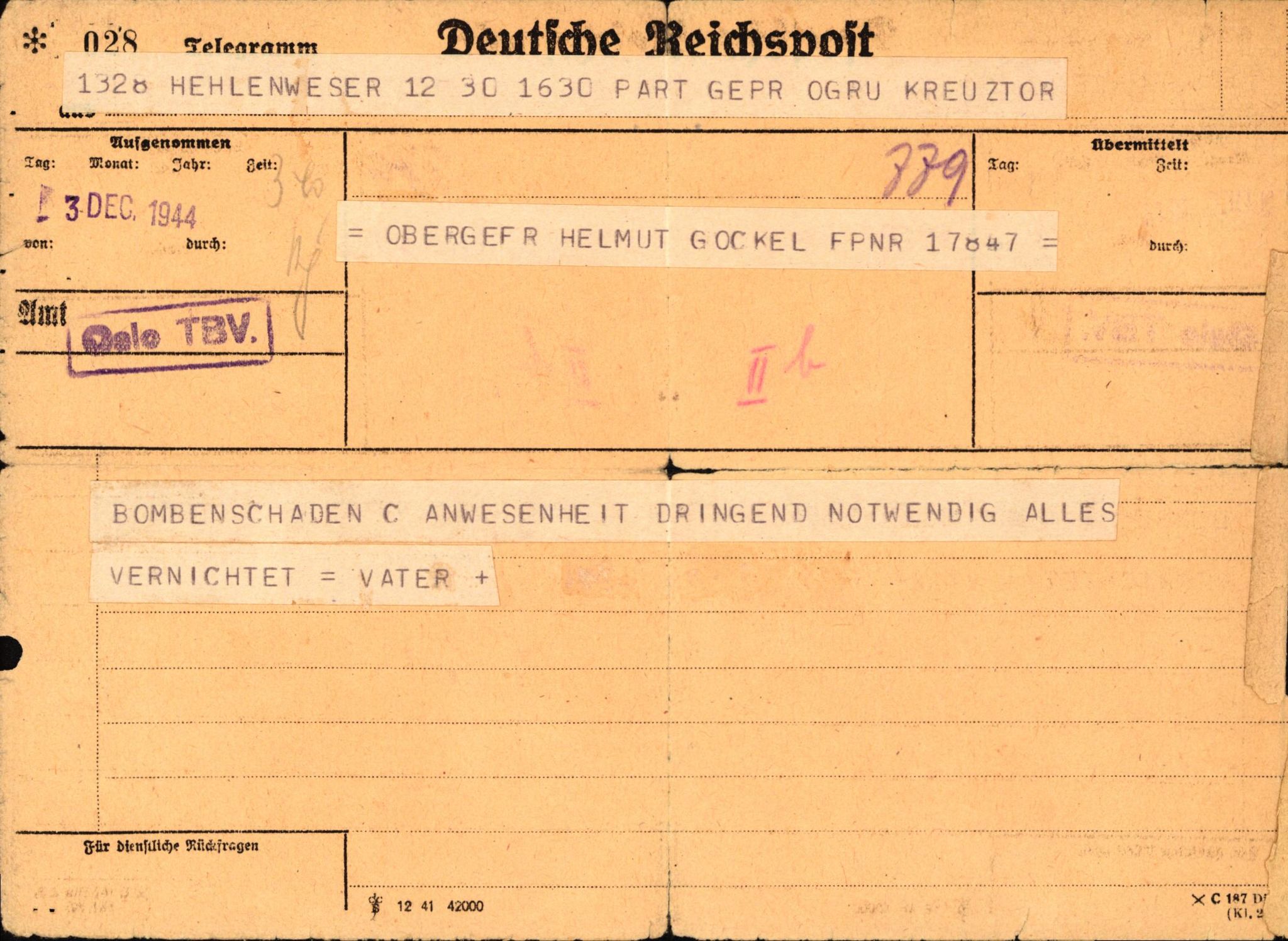 Forsvaret, Forsvarets overkommando II, AV/RA-RAFA-3915/D/Db/L0010: CI Questionaires. Tyske okkupasjonsstyrker i Norge. Tyskere., 1945-1946, p. 36