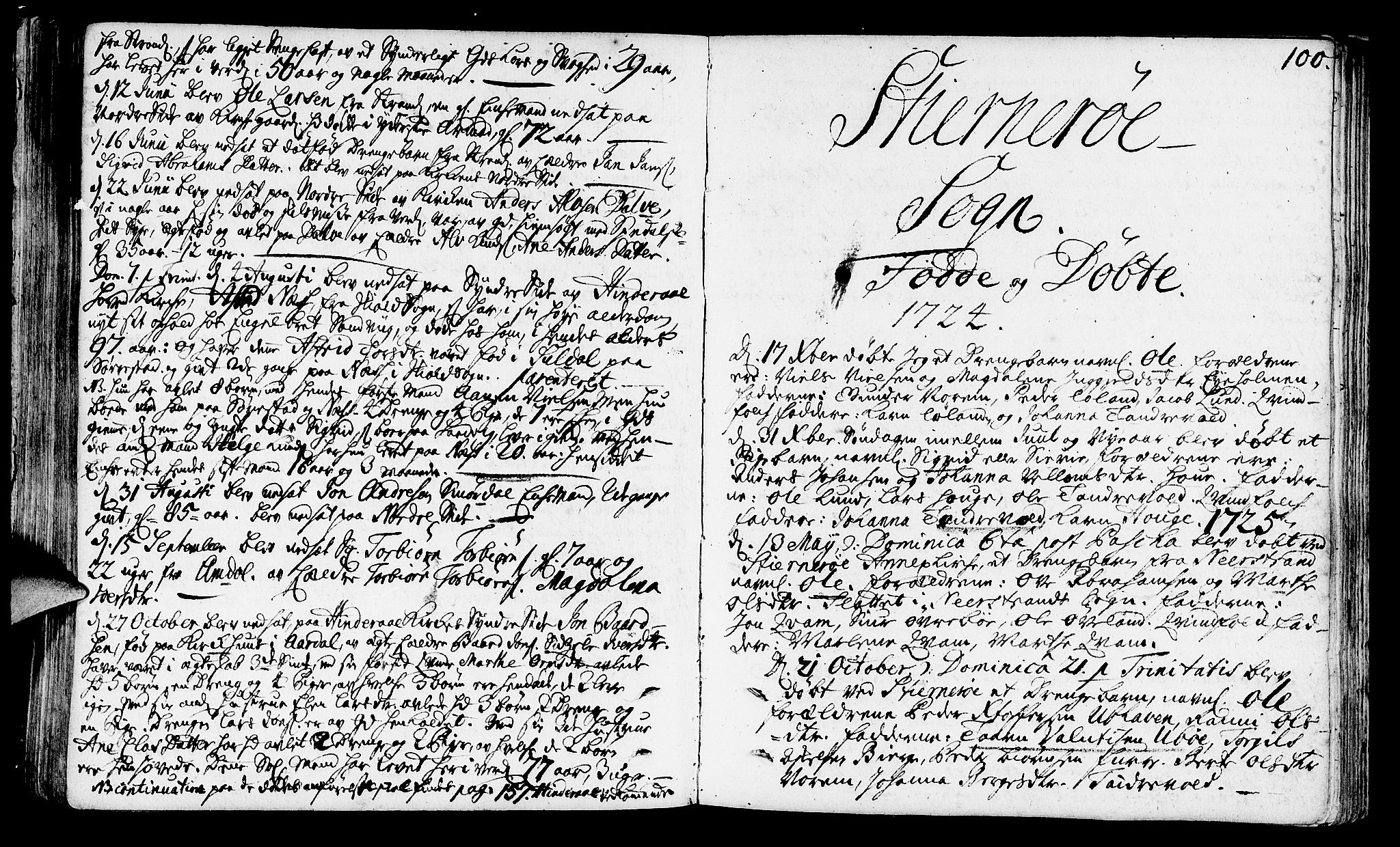Nedstrand sokneprestkontor, SAST/A-101841/01/IV: Parish register (official) no. A 1 /2, 1724-1740, p. 100