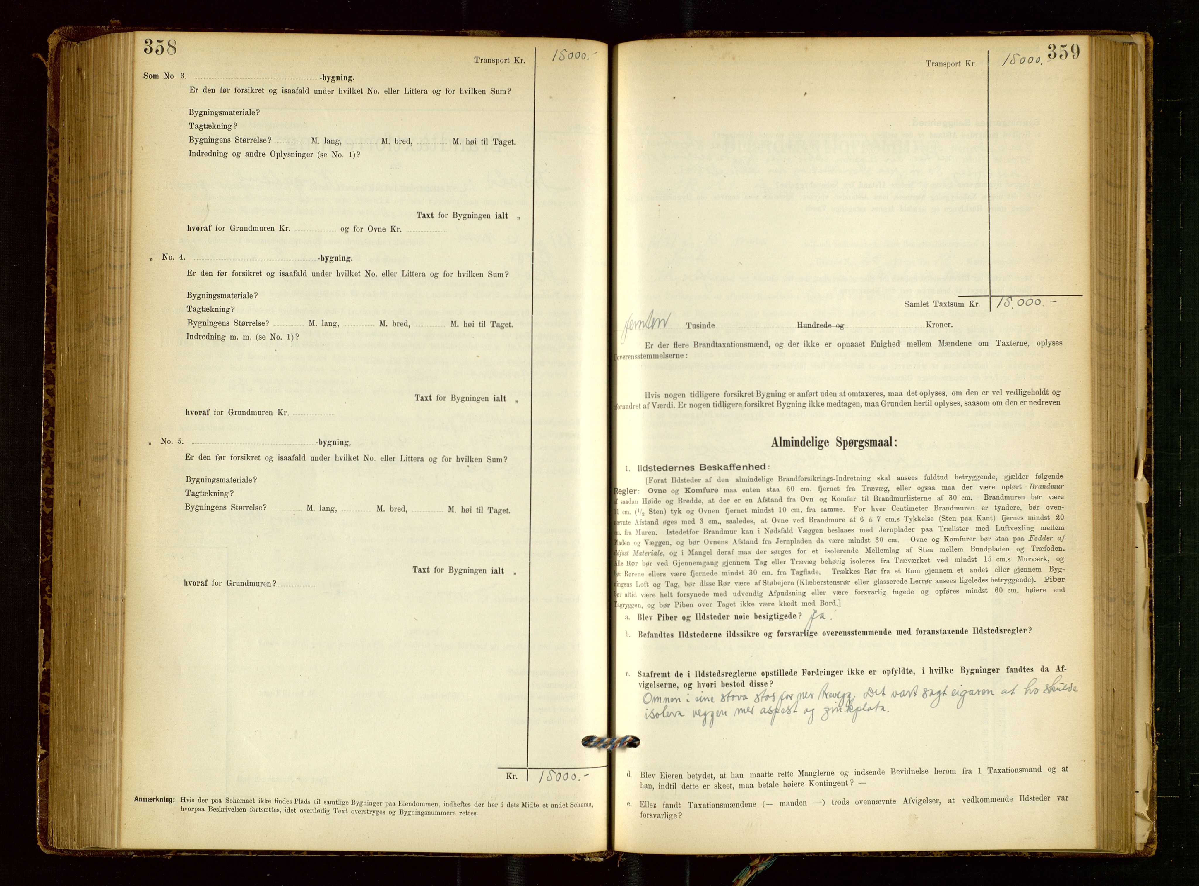 Skjold lensmannskontor, SAST/A-100182/Gob/L0001: "Brandtaxationsprotokol for Skjold Lensmandsdistrikt Ryfylke Fogderi", 1894-1939, p. 358-359