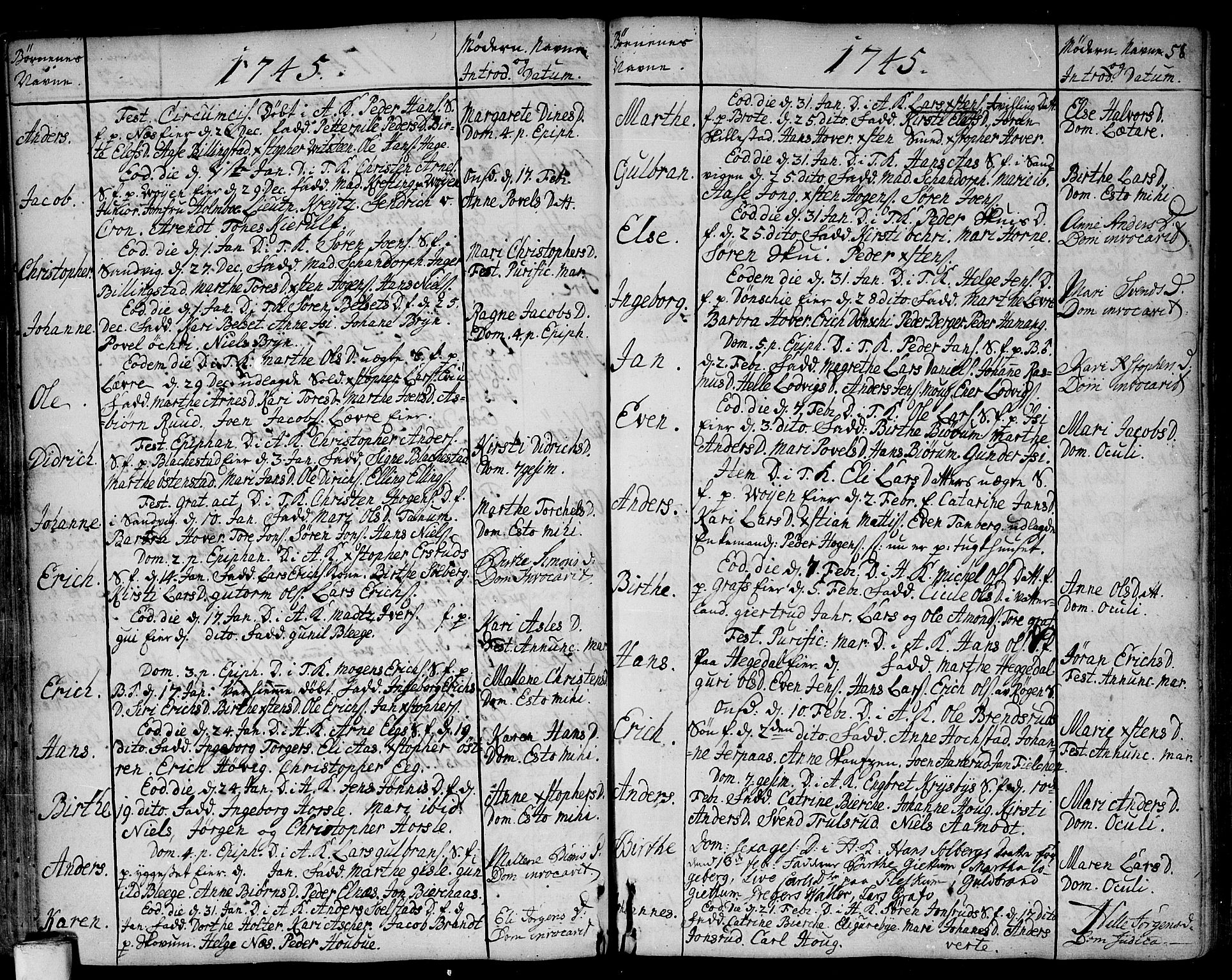 Asker prestekontor Kirkebøker, SAO/A-10256a/F/Fa/L0002: Parish register (official) no. I 2, 1733-1766, p. 58