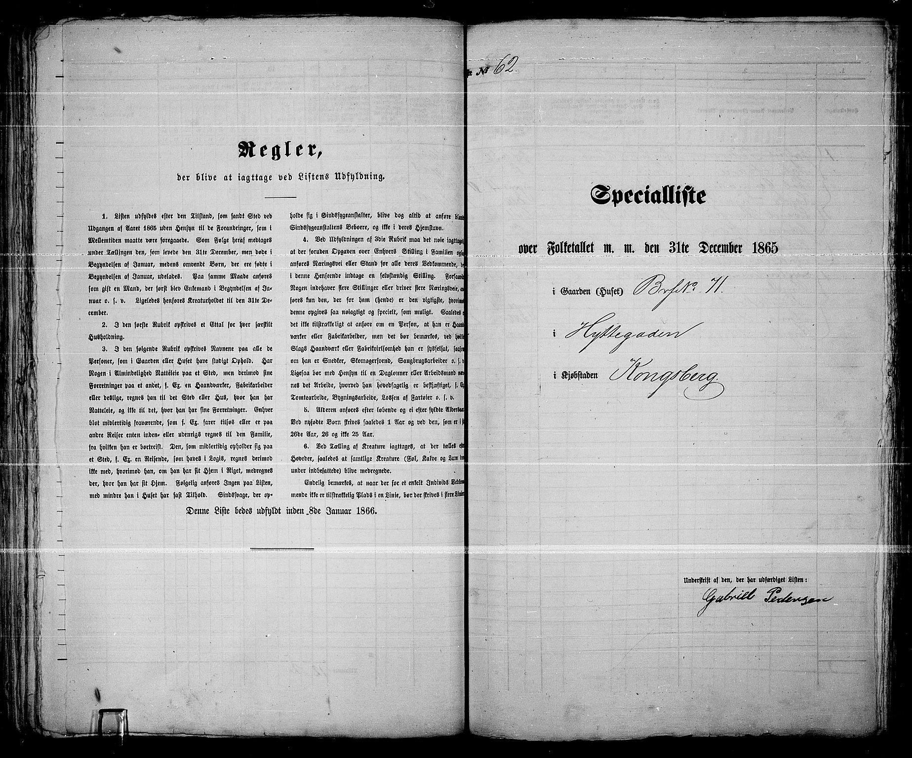 RA, 1865 census for Kongsberg/Kongsberg, 1865, p. 134