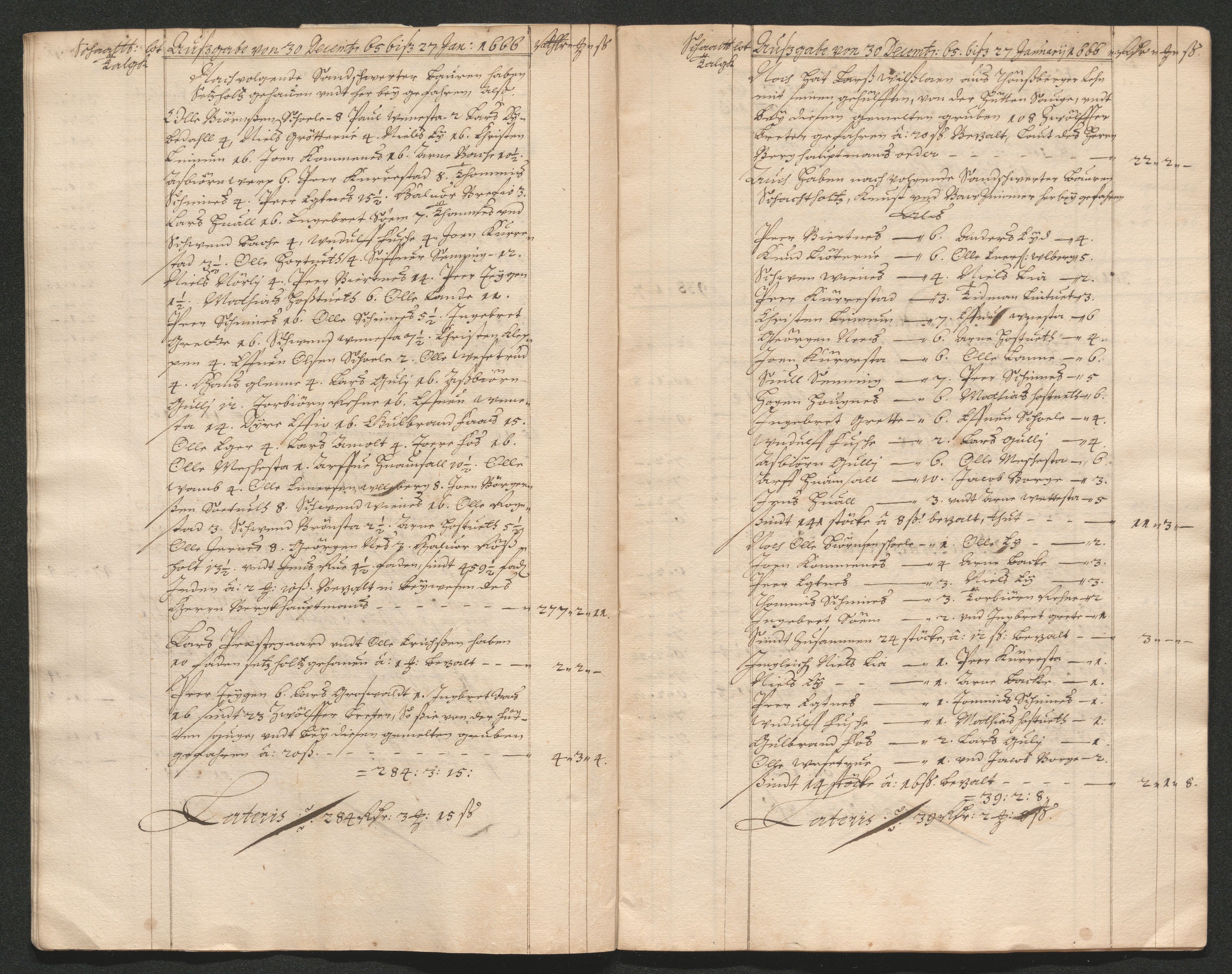 Kongsberg Sølvverk 1623-1816, AV/SAKO-EA-3135/001/D/Dc/Dcd/L0039: Utgiftsregnskap for gruver m.m., 1666, p. 271