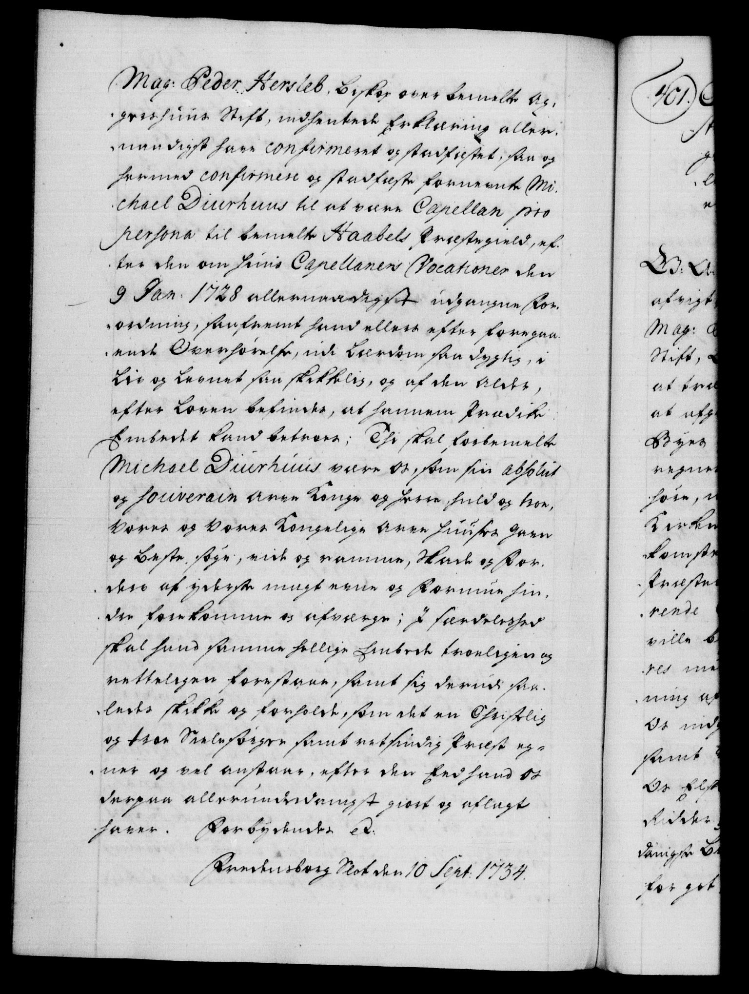 Danske Kanselli 1572-1799, AV/RA-EA-3023/F/Fc/Fca/Fcaa/L0028: Norske registre, 1733-1734, p. 599b