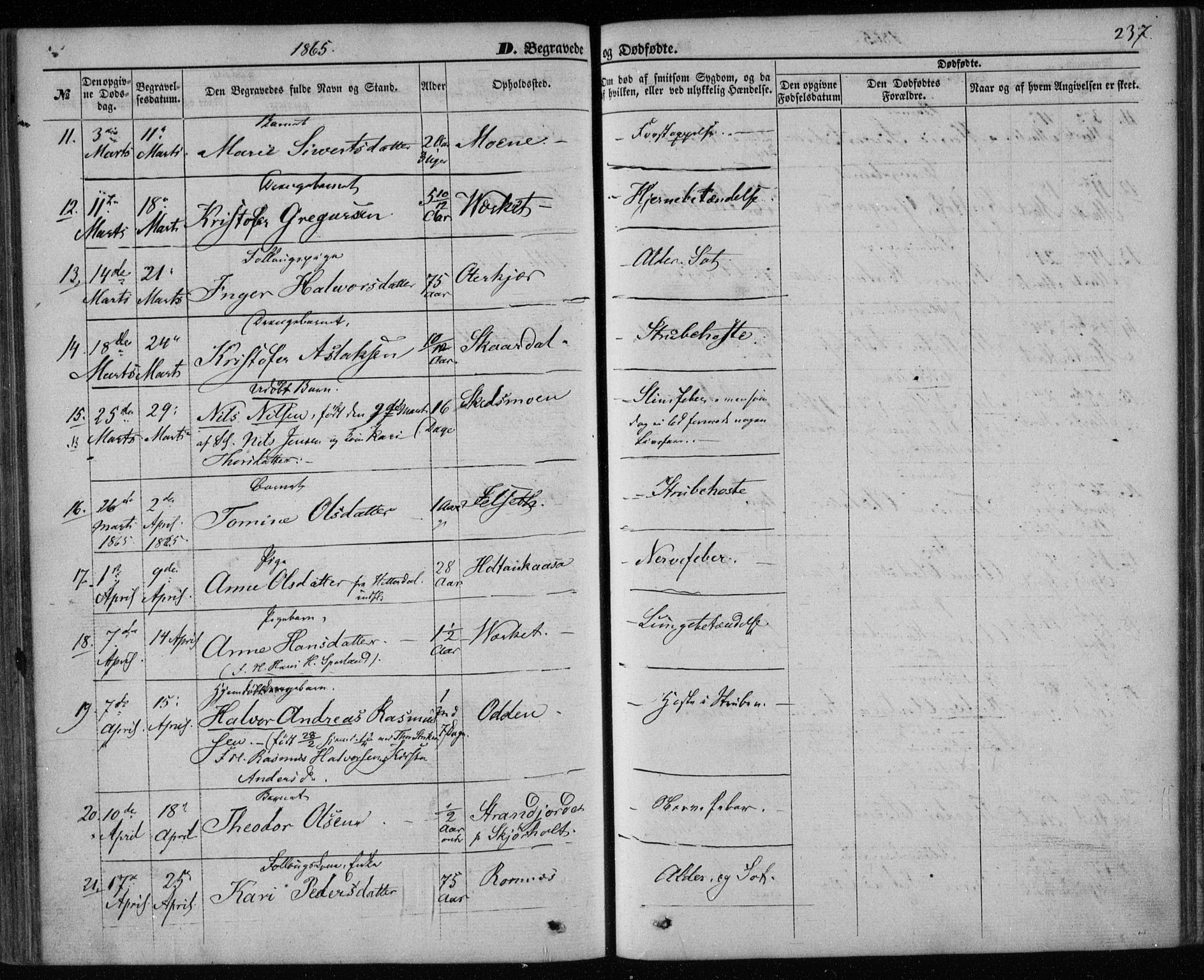 Holla kirkebøker, SAKO/A-272/F/Fa/L0006: Parish register (official) no. 6, 1861-1869, p. 237