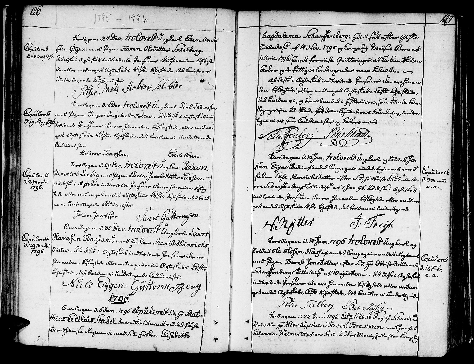 Ministerialprotokoller, klokkerbøker og fødselsregistre - Sør-Trøndelag, SAT/A-1456/602/L0105: Parish register (official) no. 602A03, 1774-1814, p. 126-127