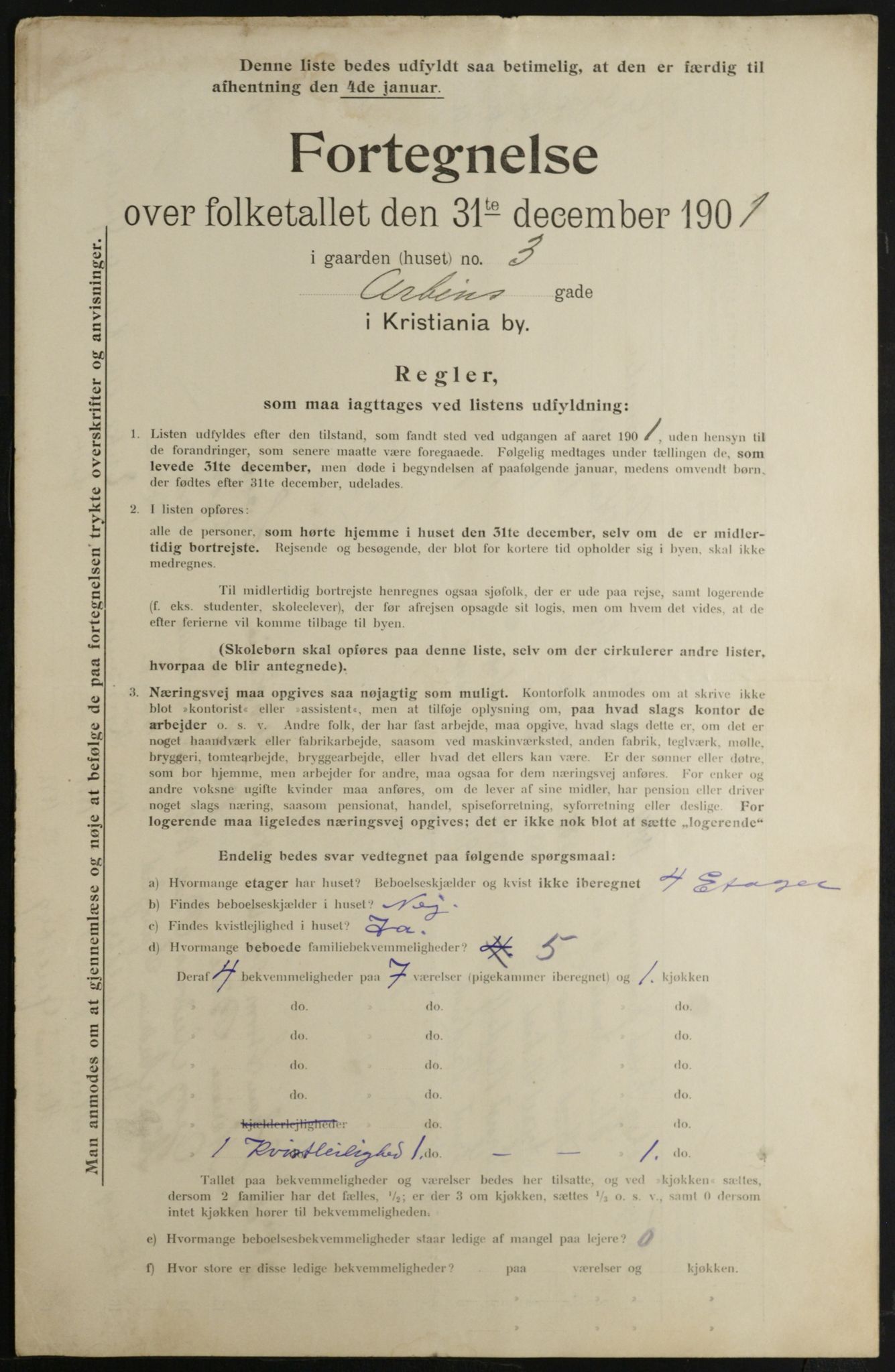 OBA, Municipal Census 1901 for Kristiania, 1901, p. 347