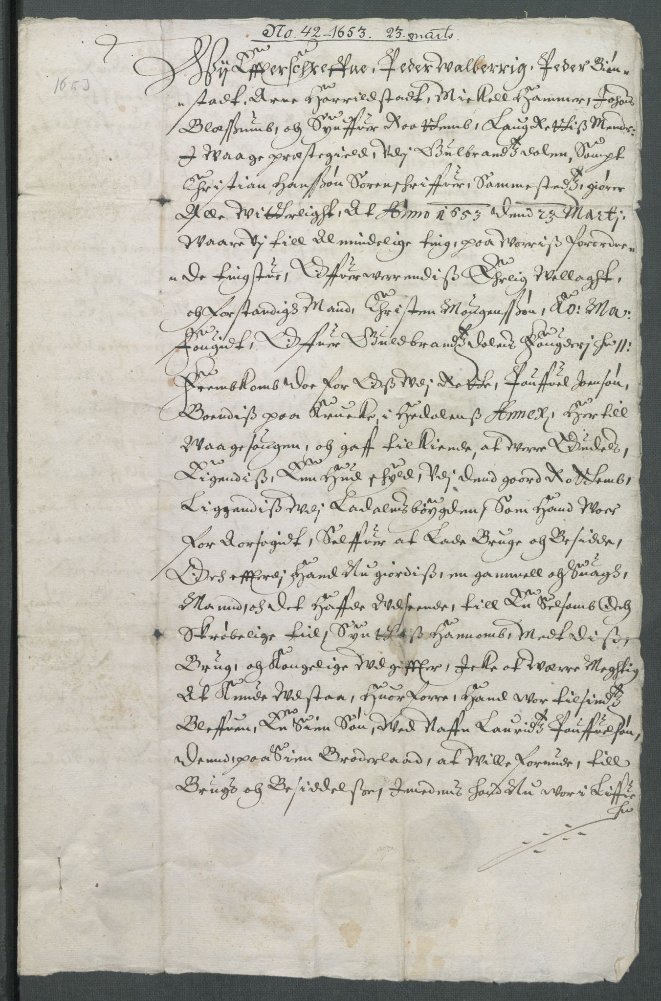 Riksarkivets diplomsamling, RA/EA-5965/F02/L0165: Dokumenter, 1652-1653, p. 144