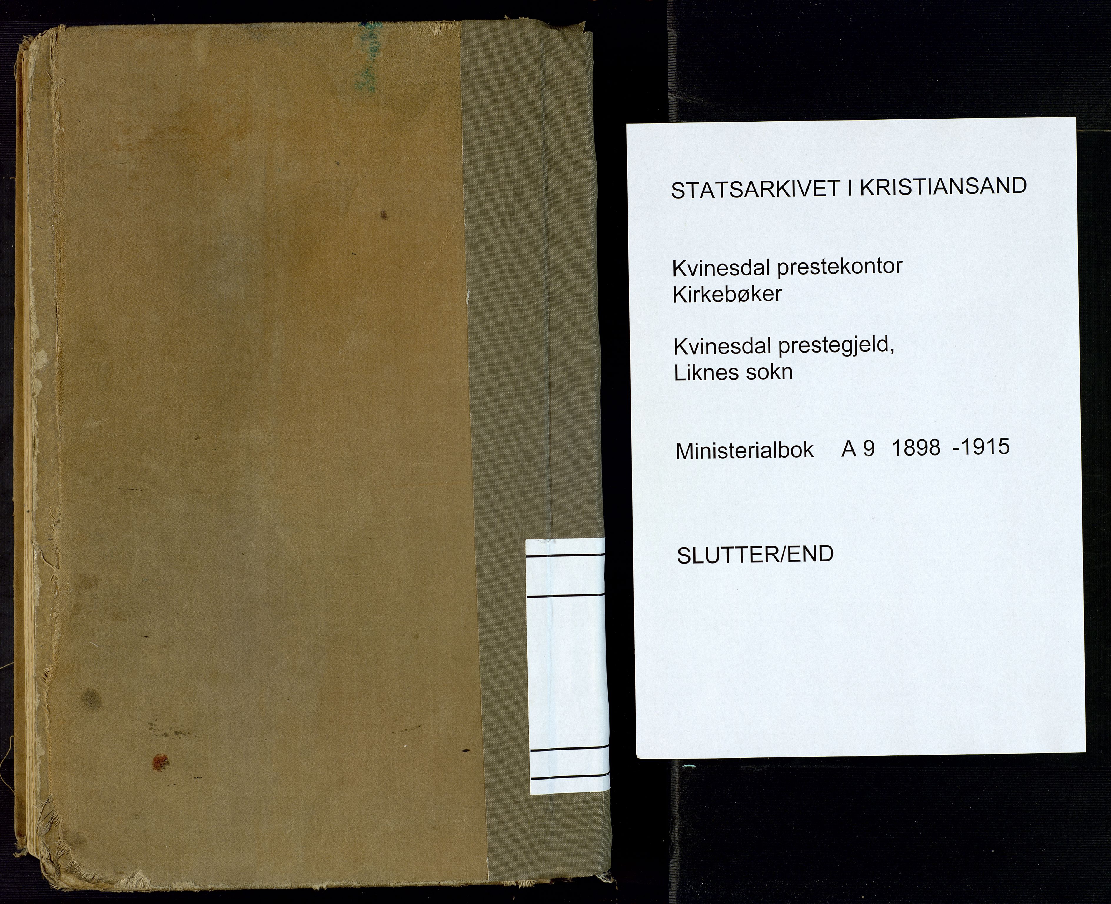 Kvinesdal sokneprestkontor, AV/SAK-1111-0026/F/Fa/Fab/L0009: Parish register (official) no. A 9, 1898-1915