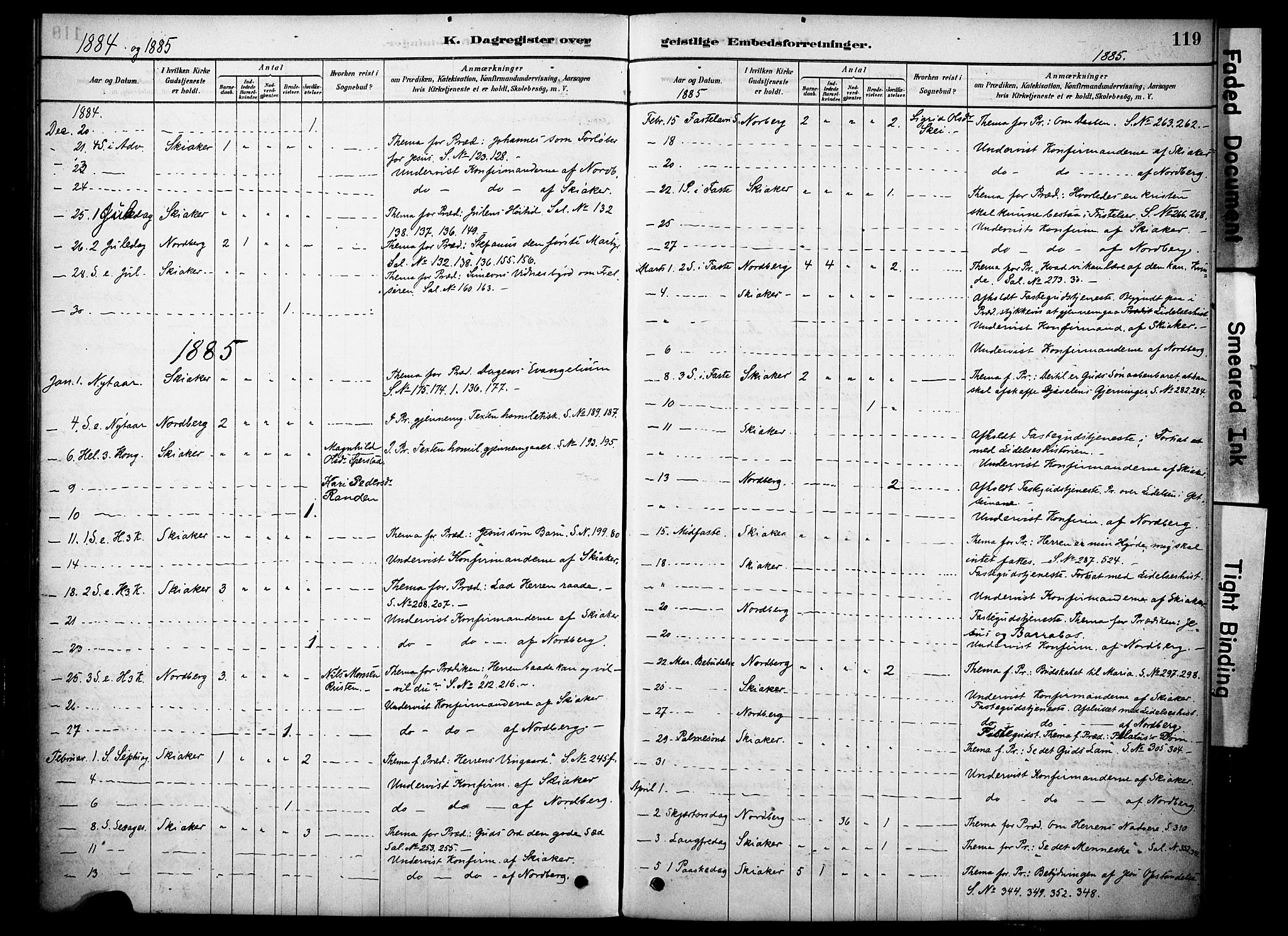Skjåk prestekontor, SAH/PREST-072/H/Ha/Haa/L0002: Parish register (official) no. 2, 1878-1907, p. 119
