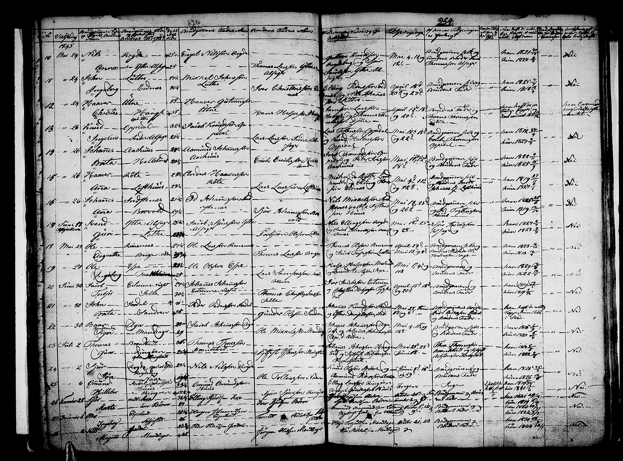 Ullensvang sokneprestembete, AV/SAB-A-78701/H/Haa: Parish register (official) no. A 10, 1825-1853, p. 254